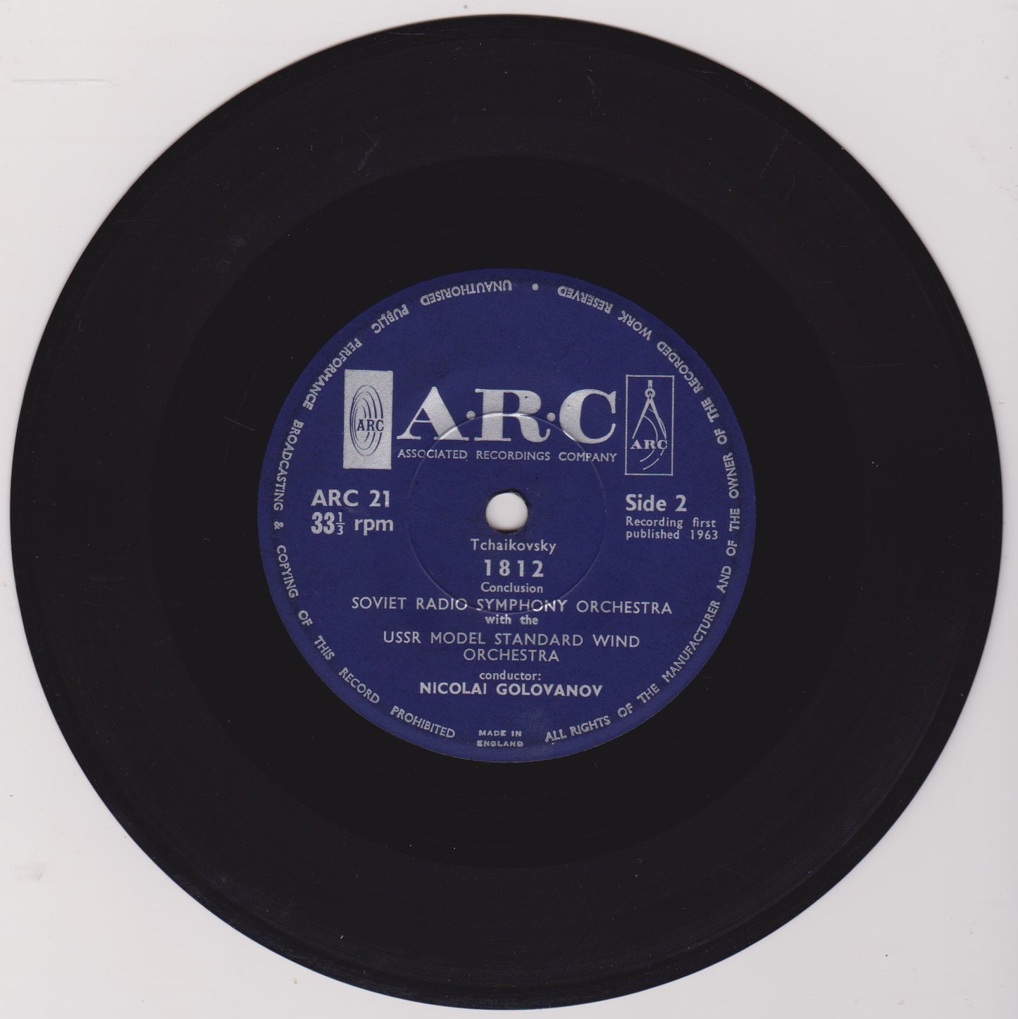 Tchaikovsky, Soviet Radio Symphony Orchestra – 1812 Overture (ARC 1963) 7" vinyl P/S EP G+/VG