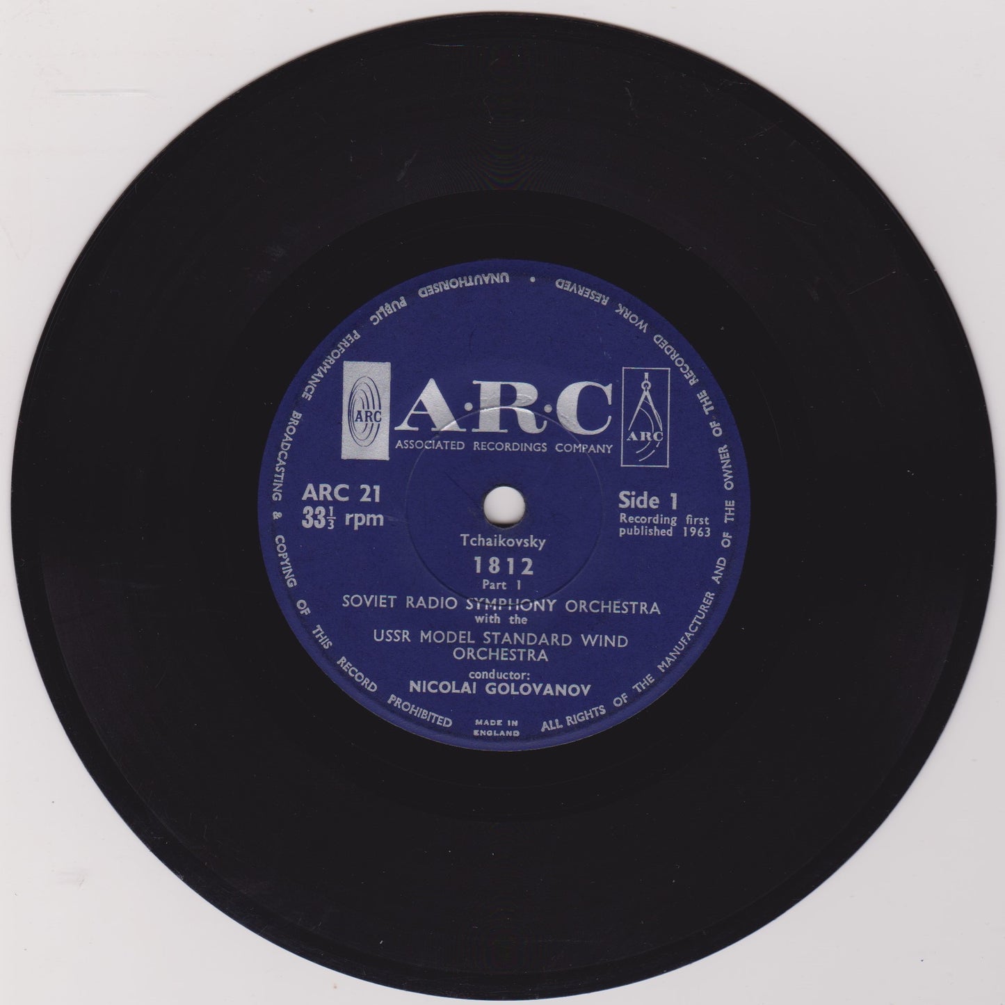 Tchaikovsky, Soviet Radio Symphony Orchestra – 1812 Overture (ARC 1963) 7" vinyl P/S EP G+/VG