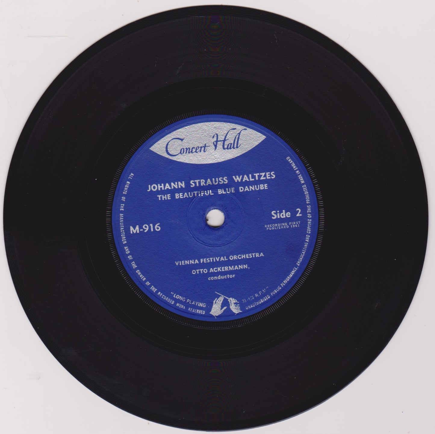 Strauss, Vienna Festival Orchestra, Ackermann – Blue Danube And Emperor Waltzes 7" vinyl P/S EP VG/VG