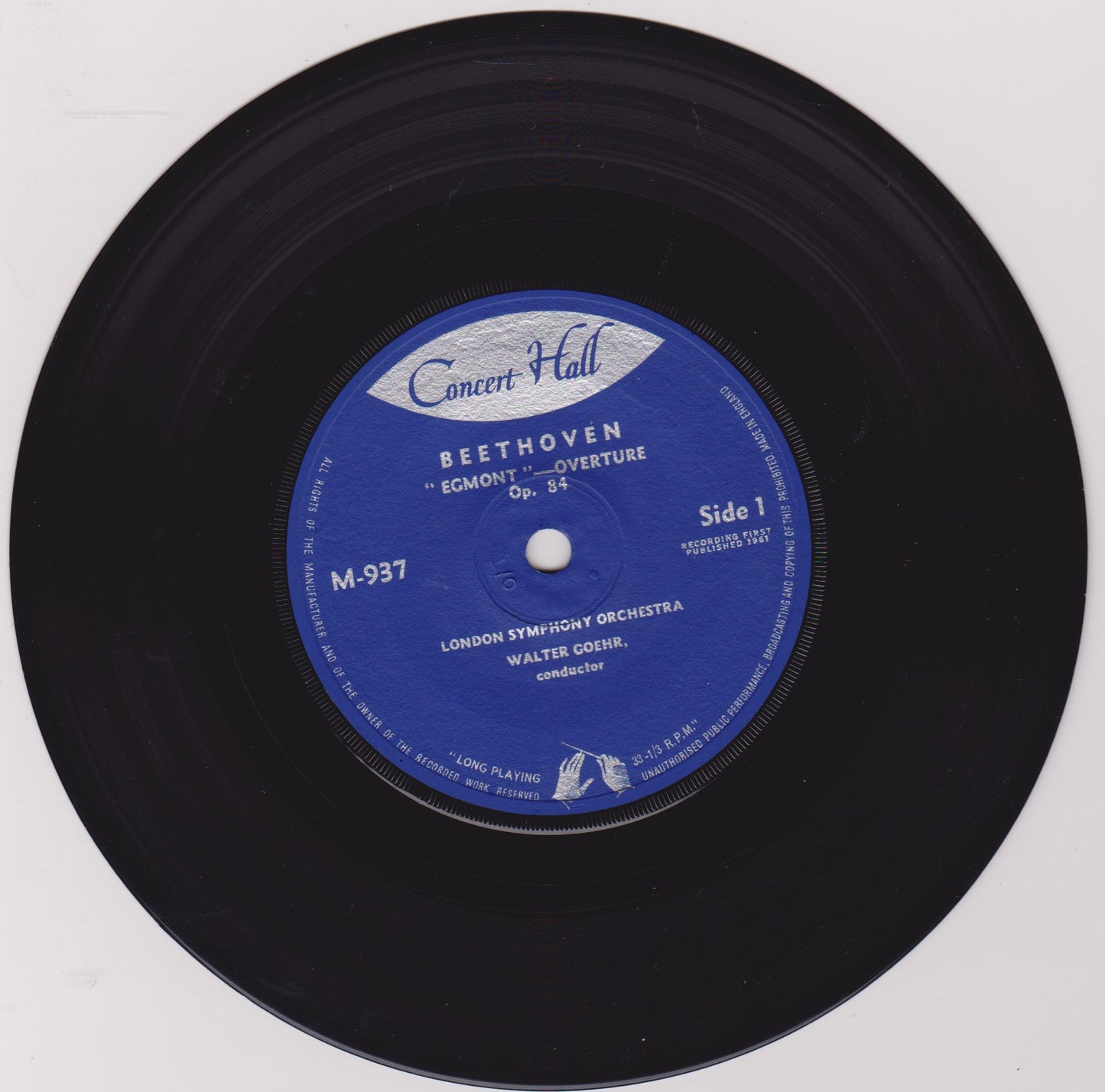 Beethoven, London Symphony Orchestra, Walter Goehr – Overtures 7" vinyl P/S EP VG/VG