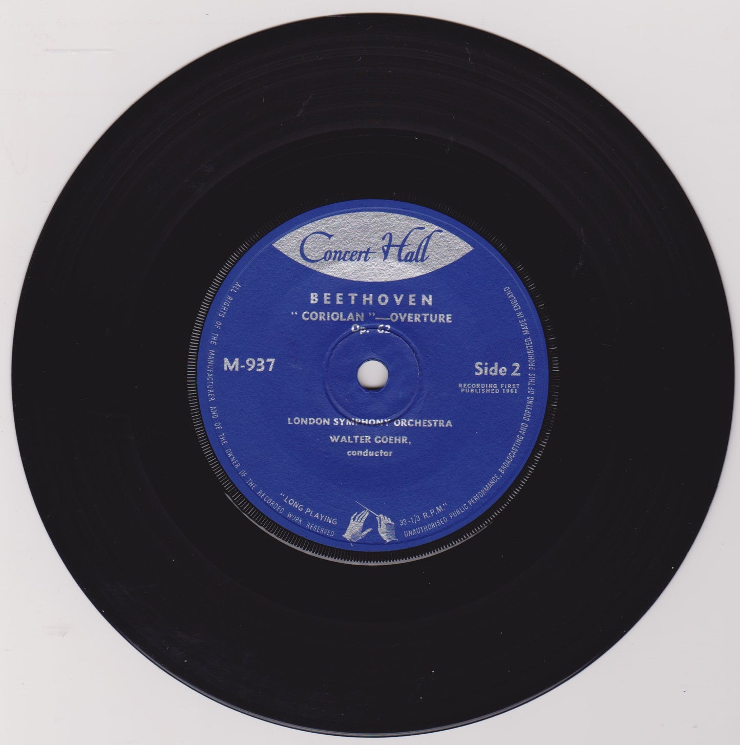 Beethoven, London Symphony Orchestra, Walter Goehr – Overtures 7" vinyl P/S EP VG/VG