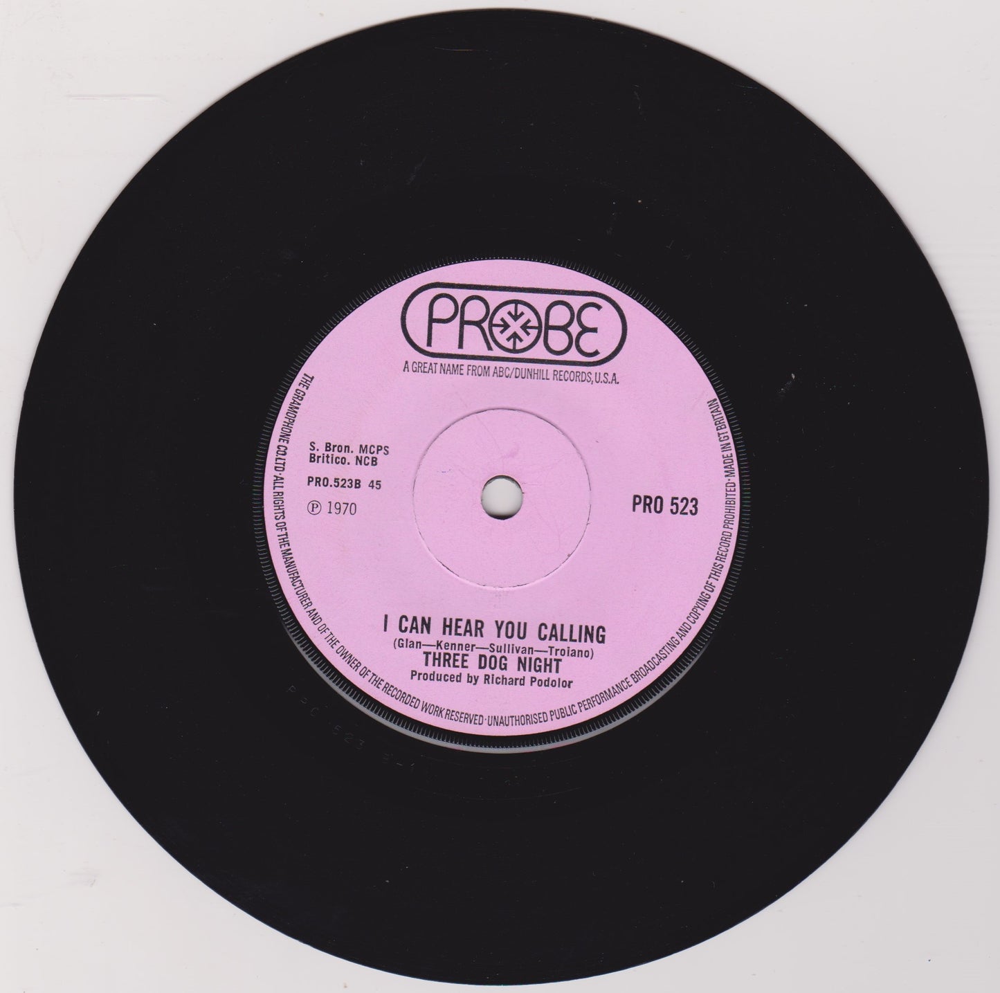 Three Dog Night – Joy To The World (Probe 1971) 7" vinyl single VG/-