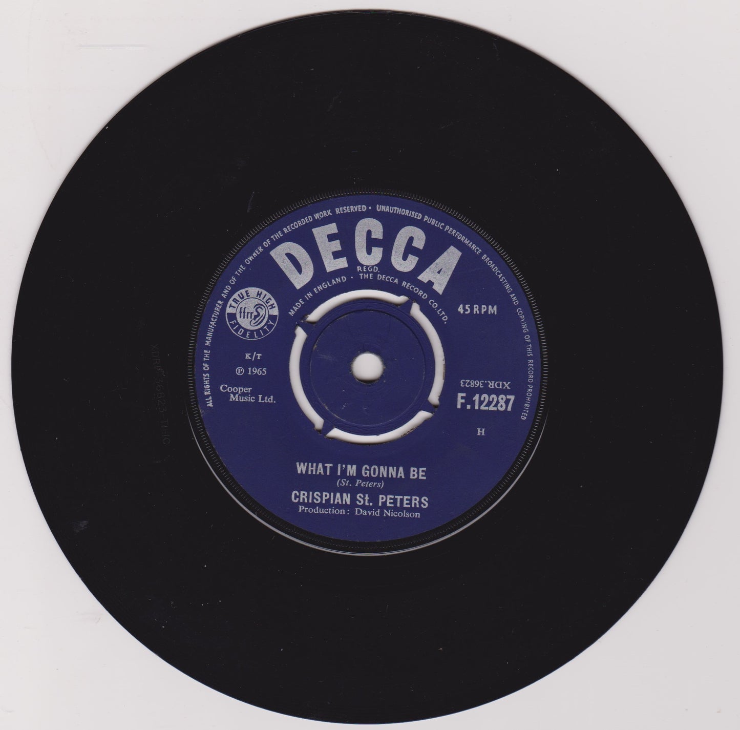 Crispian St. Peters – You Were On My Mind (Decca 1965) 7" vinyl single VG/VG
