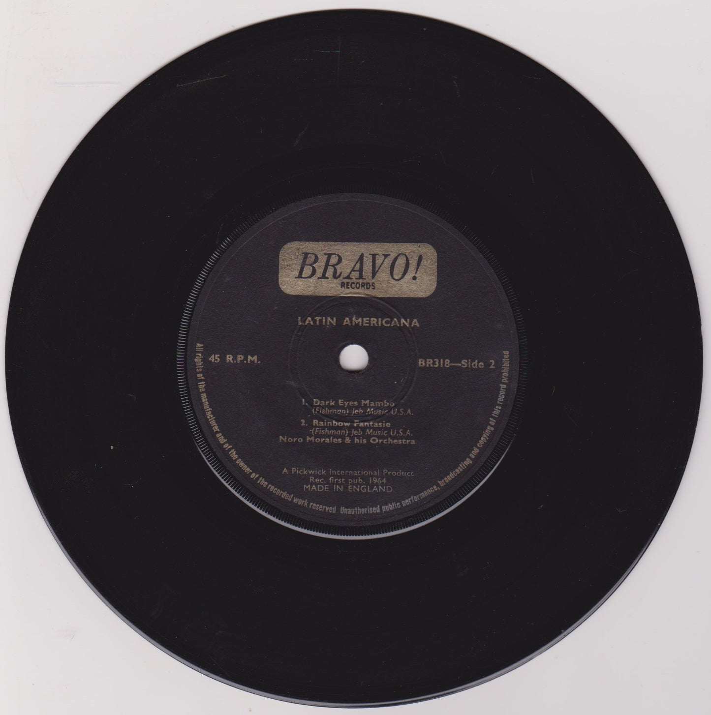 Noro Morales – Latin Americana (Bravo! 1964) 7" vinyl P/S EP G+/G+