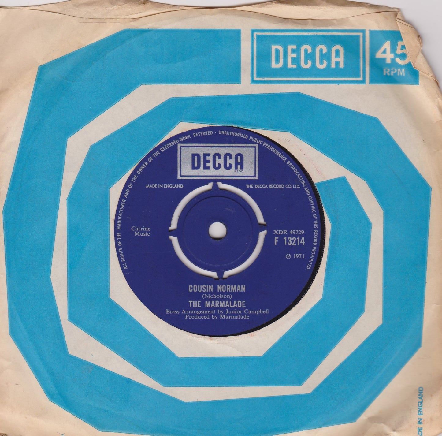 The Marmalade – Cousin Norman (Decca 1971) 7" vinyl single VG/VG