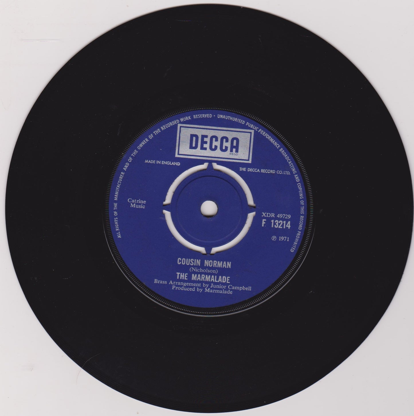 The Marmalade – Cousin Norman (Decca 1971) 7" vinyl single VG/VG