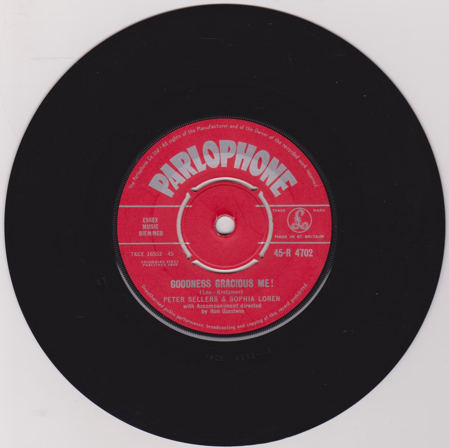 Peter Sellers & Sophia Loren – Goodness Gracious Me! (Parlophone 1960) 7" vinyl single VG/G