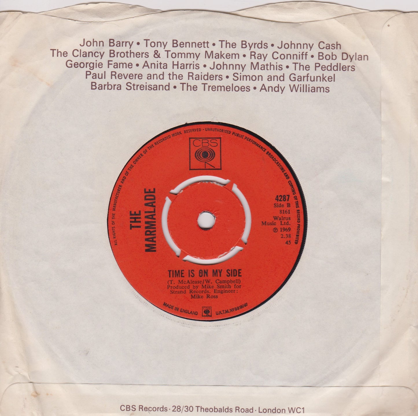 The Marmalade – Baby Make It Soon (CBS 1969) 7" vinyl single VG/VG