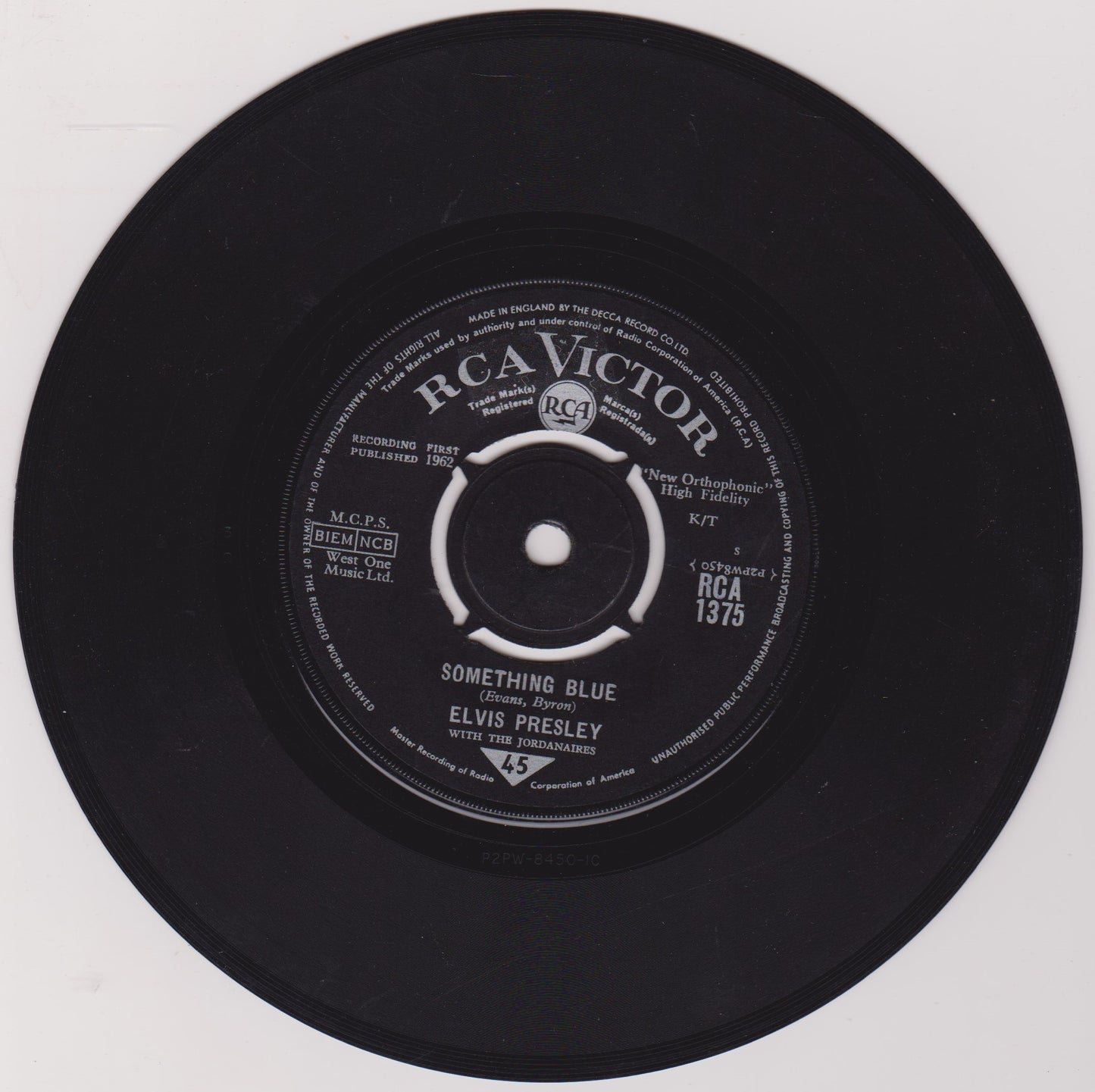 Elvis Presley With The Jordanaires – Kiss Me Quick (RCA 1963) 7" vinyl single G+/-
