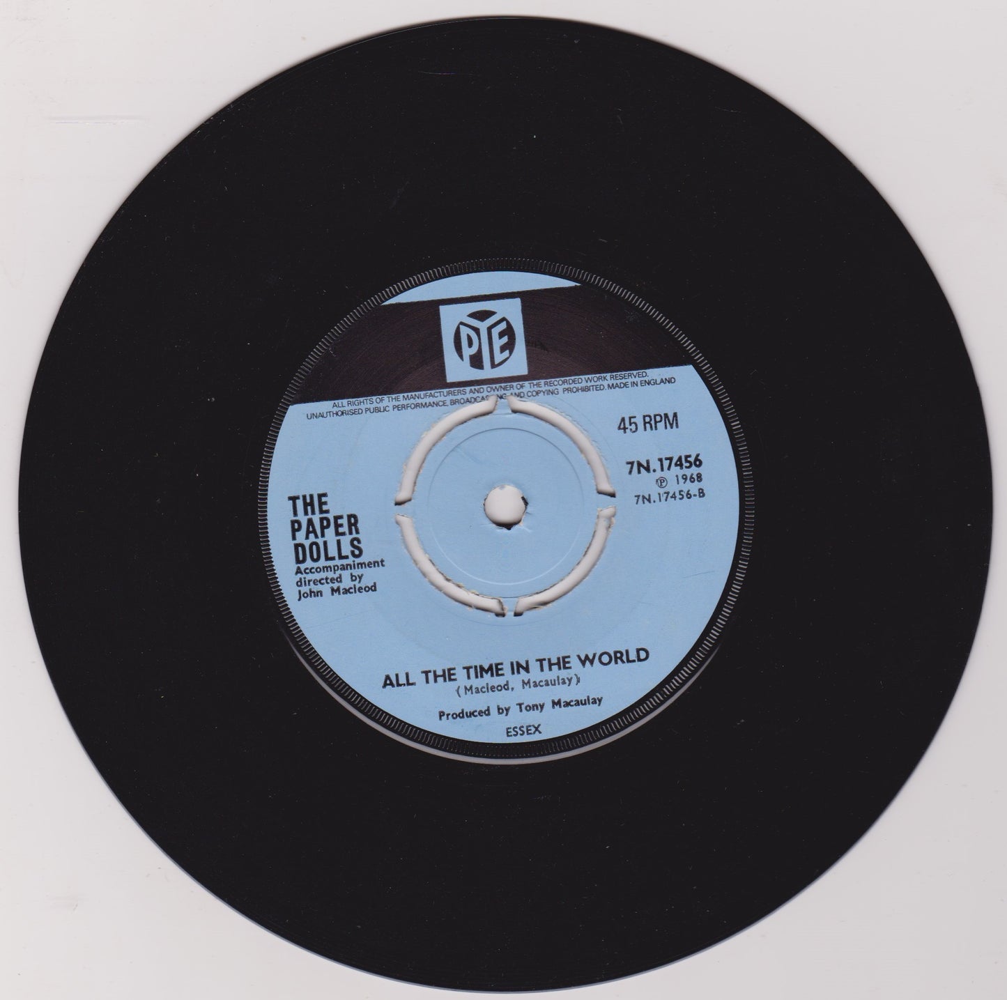 The Paper Dolls – Something Here In My Heart (Keeps A Tellin' Me No) 7" vinyl single VG/VG