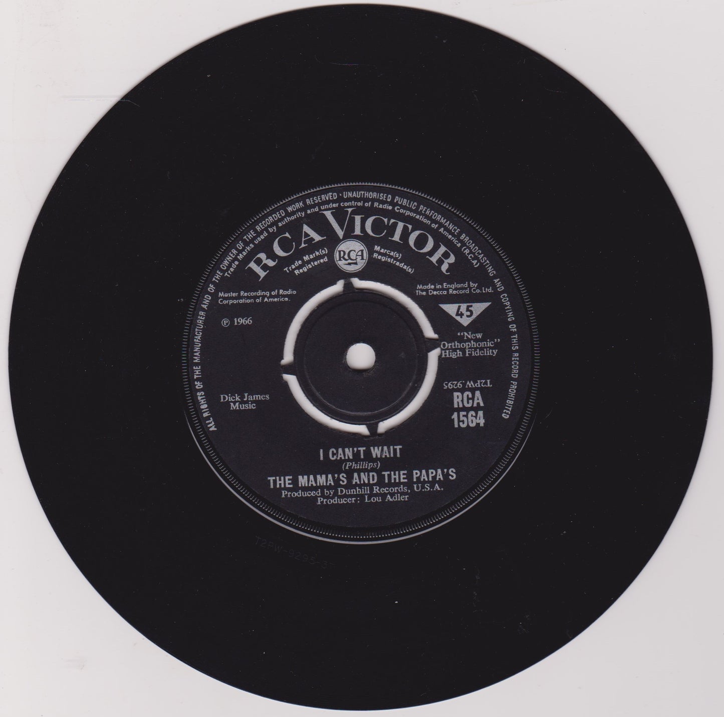 The Mamas & The Papas – Words Of Love (RCA 1966) 7" vinyl single VG/-