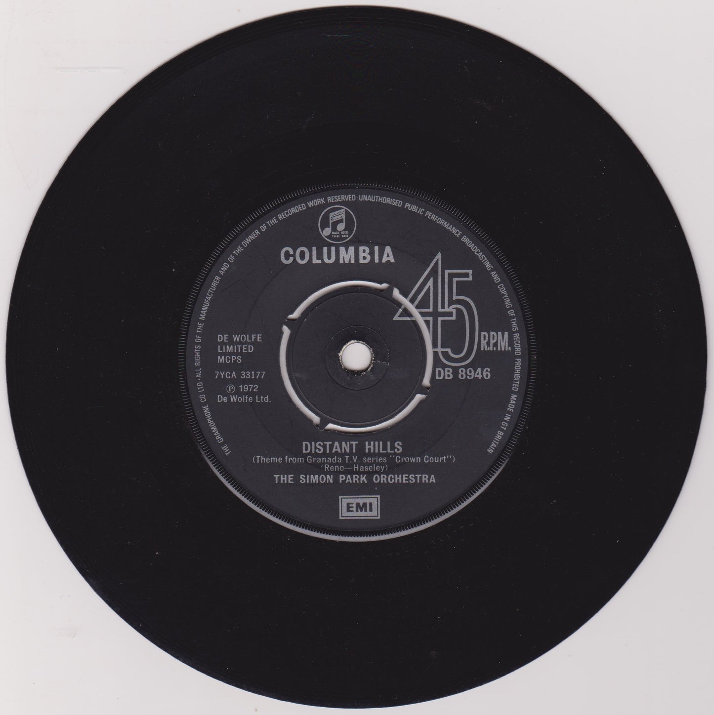 The Simon Park Orchestra – Eye Level (Columbia 1972) 7" vinyl single VG/-