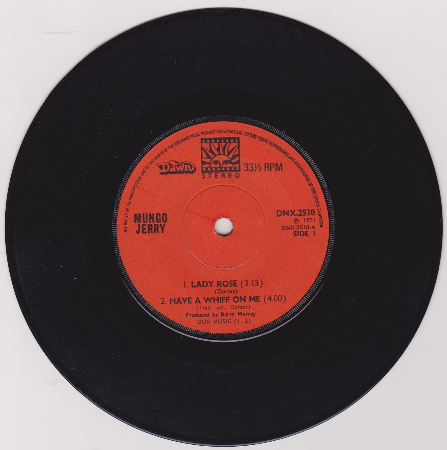 Mungo Jerry – Lady Rose (Dawn 1971) 7" vinyl P/S EP VG/VG 33rpm
