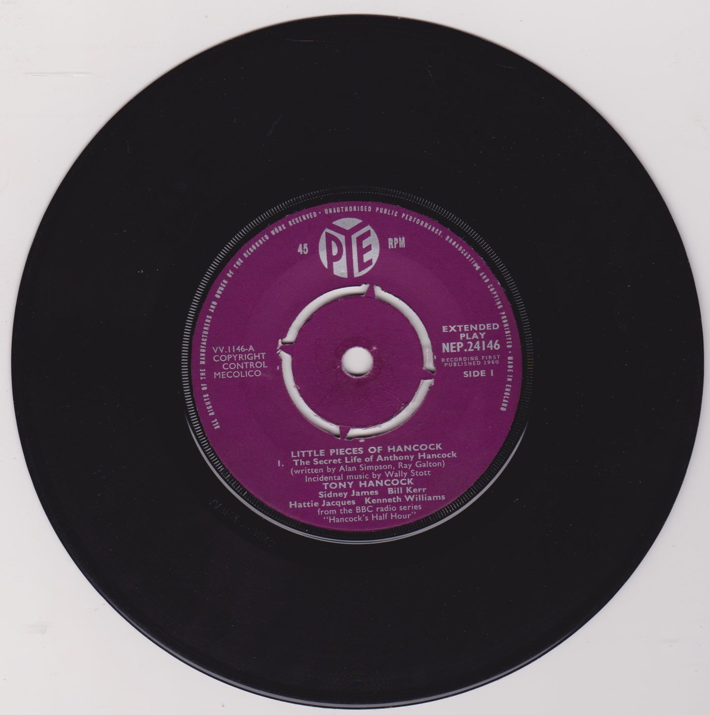 Tony Hancock – Little Pieces Of Hancock (Pye 1960) 7" vinyl P/S EP VG/G+