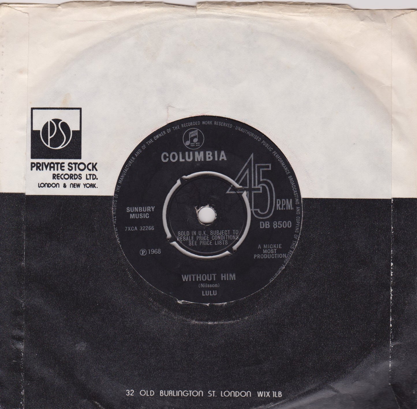 Lulu - I'm A Tiger (Columbia 1968) 7" vinyl single VG/-