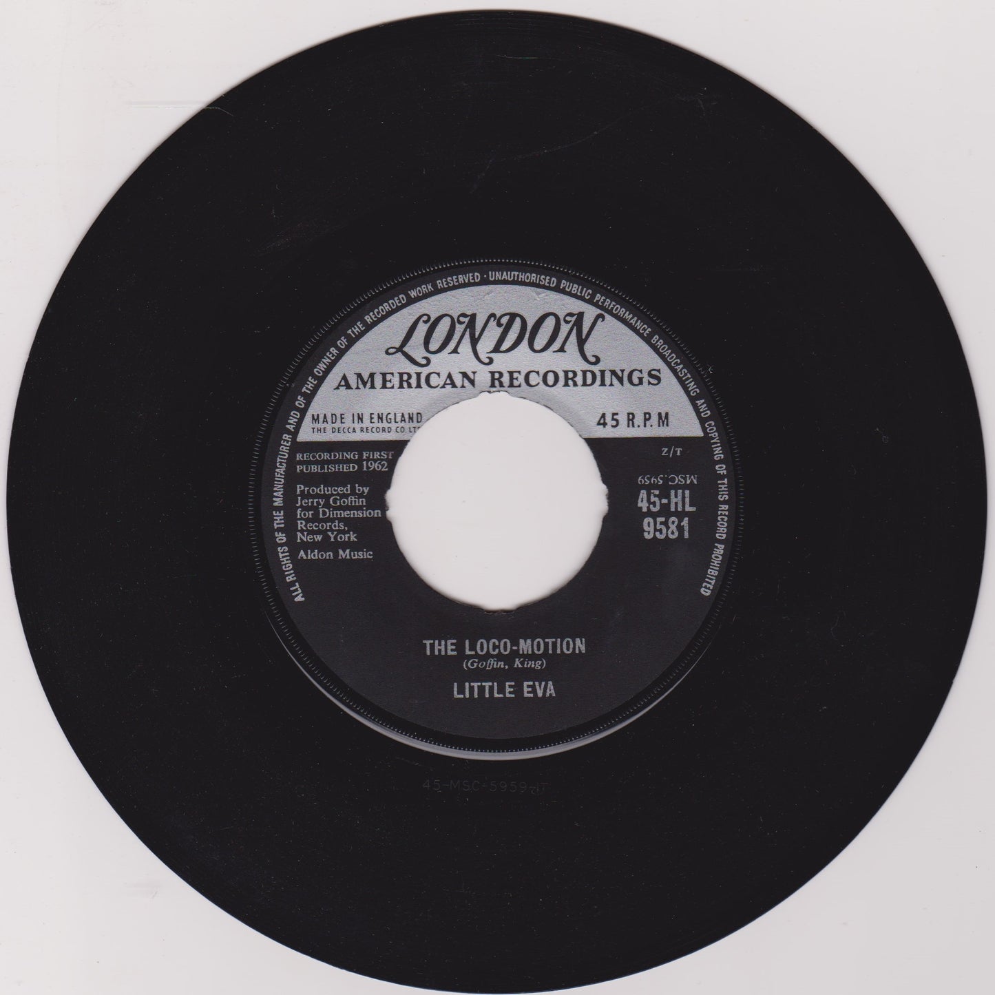 Little Eva – The Loco-Motion (London 1962) 7" vinyl single VG/- jukebox