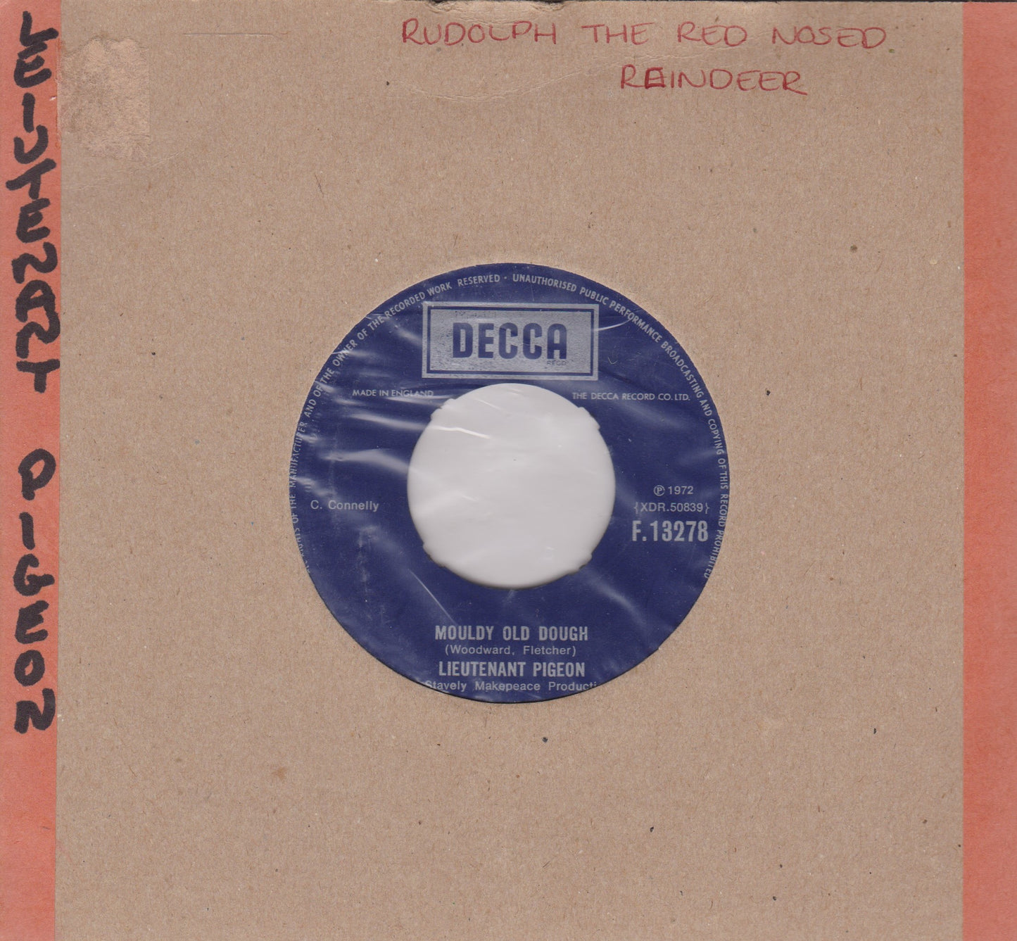 Lieutenant Pigeon – Mouldy Old Dough (Decca 1972) 7" vinyl single VG/- jukebox