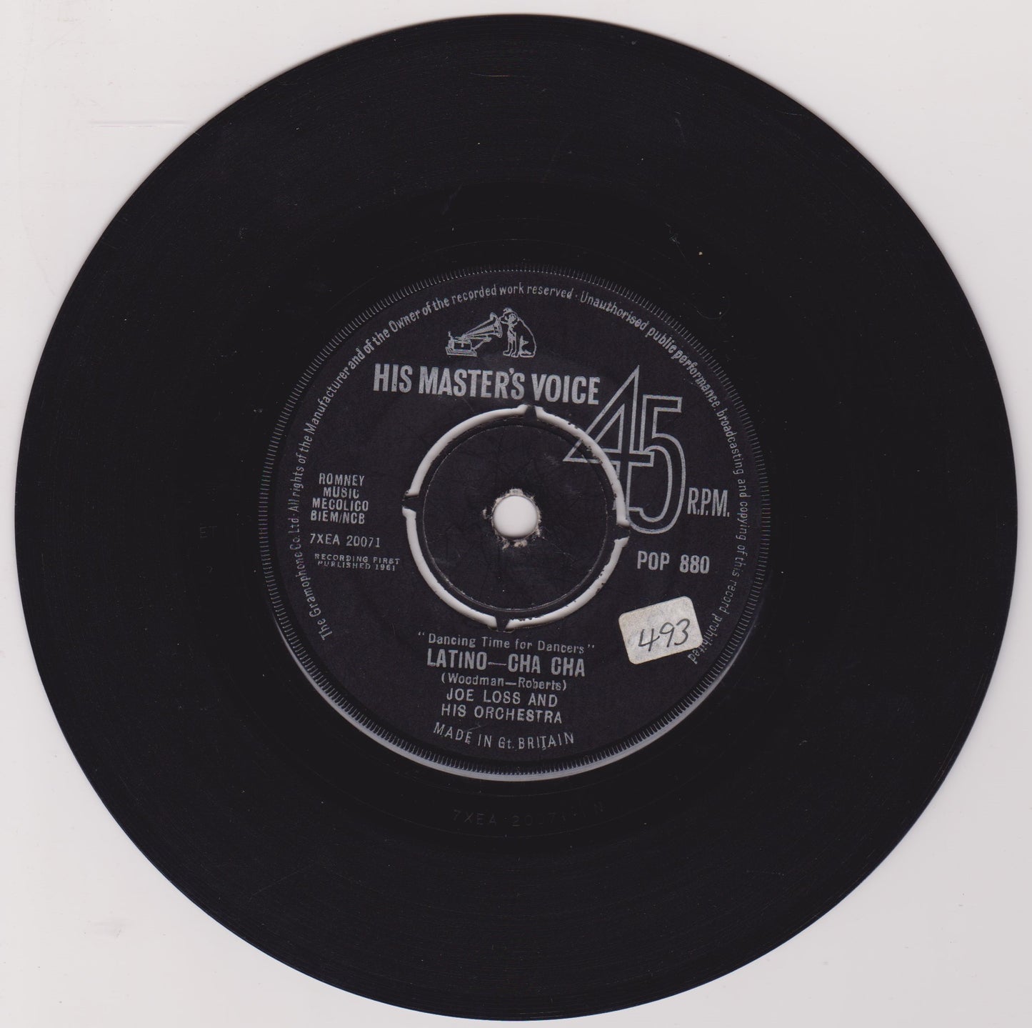 Joe Loss & His Orchestra – Wheels - Cha Cha (HMV) 7" vinyl single VG/-