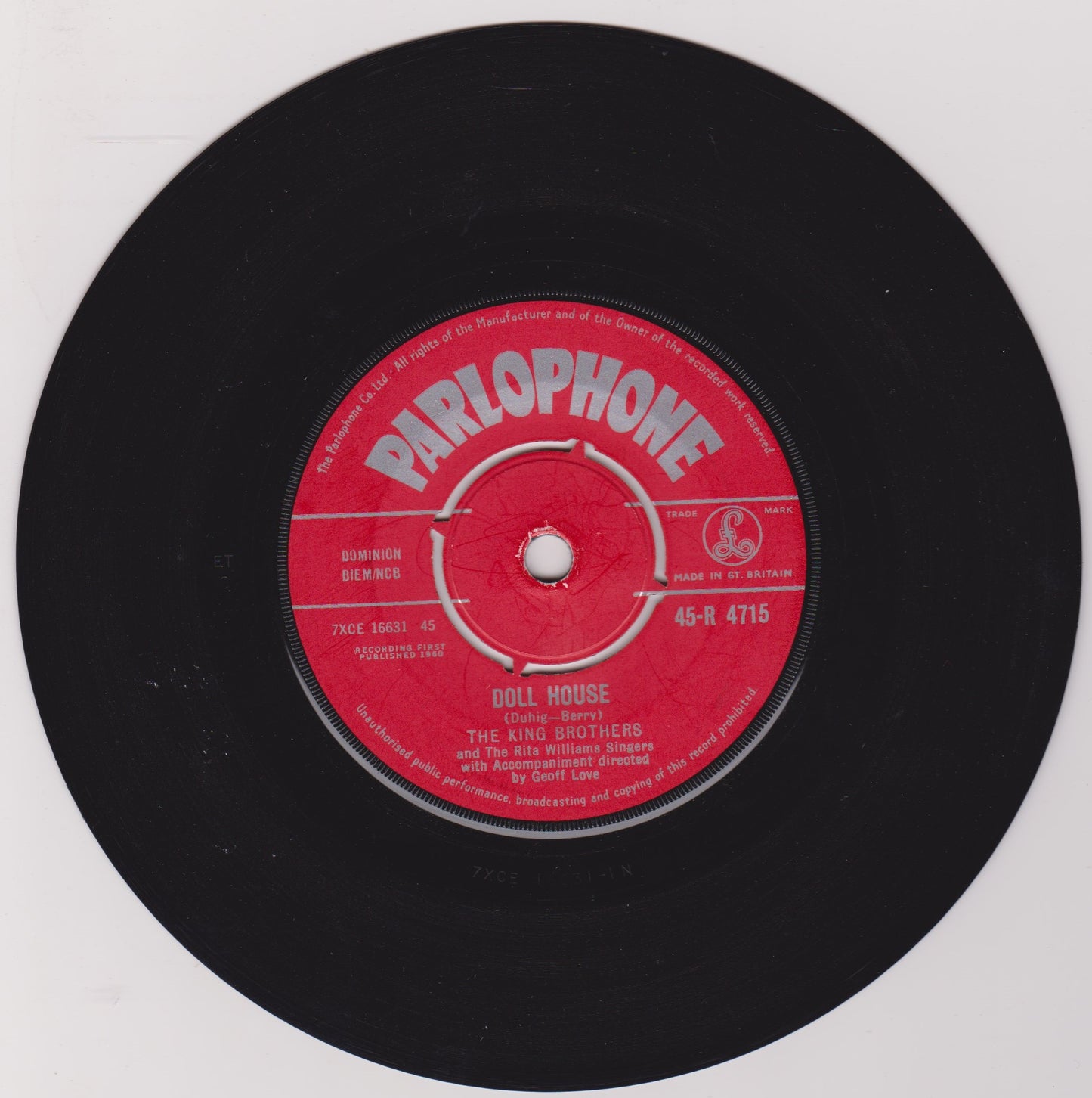 The King Brothers – Doll House (Parlophone 1960) 7" vinyl single VG/VG
