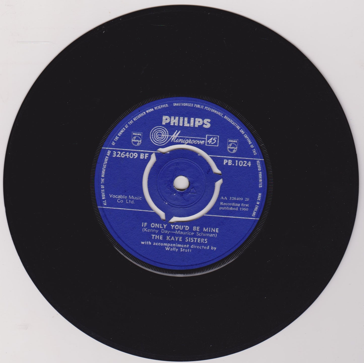 The Kaye Sisters – Paper Roses (Philips 1960) 7" vinyl single VG/-