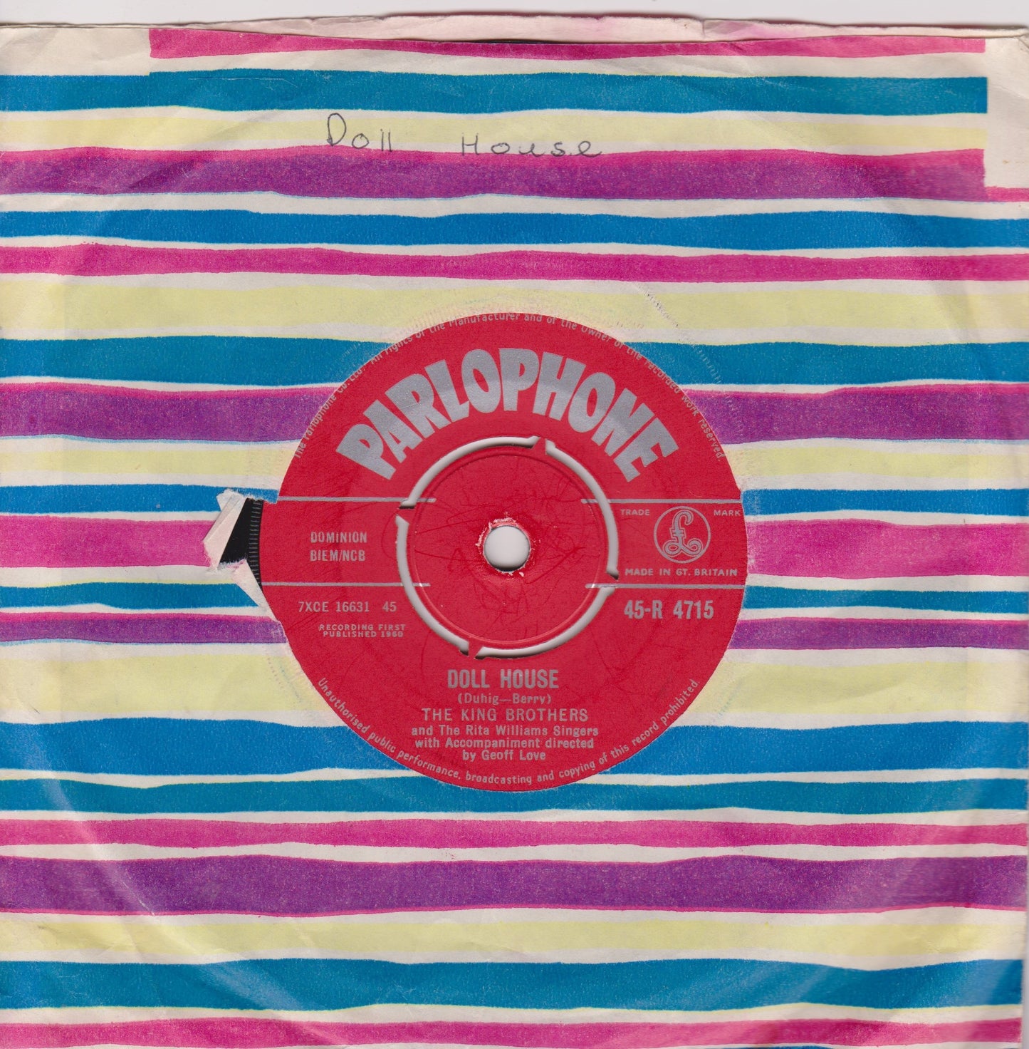 The King Brothers – Doll House (Parlophone 1960) 7" vinyl single VG/VG
