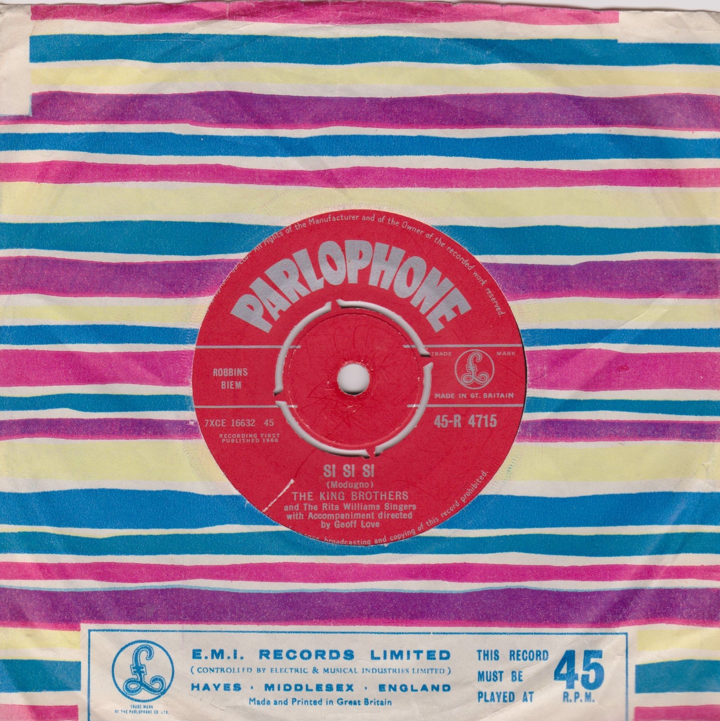 The King Brothers – Doll House (Parlophone 1960) 7" vinyl single VG/VG