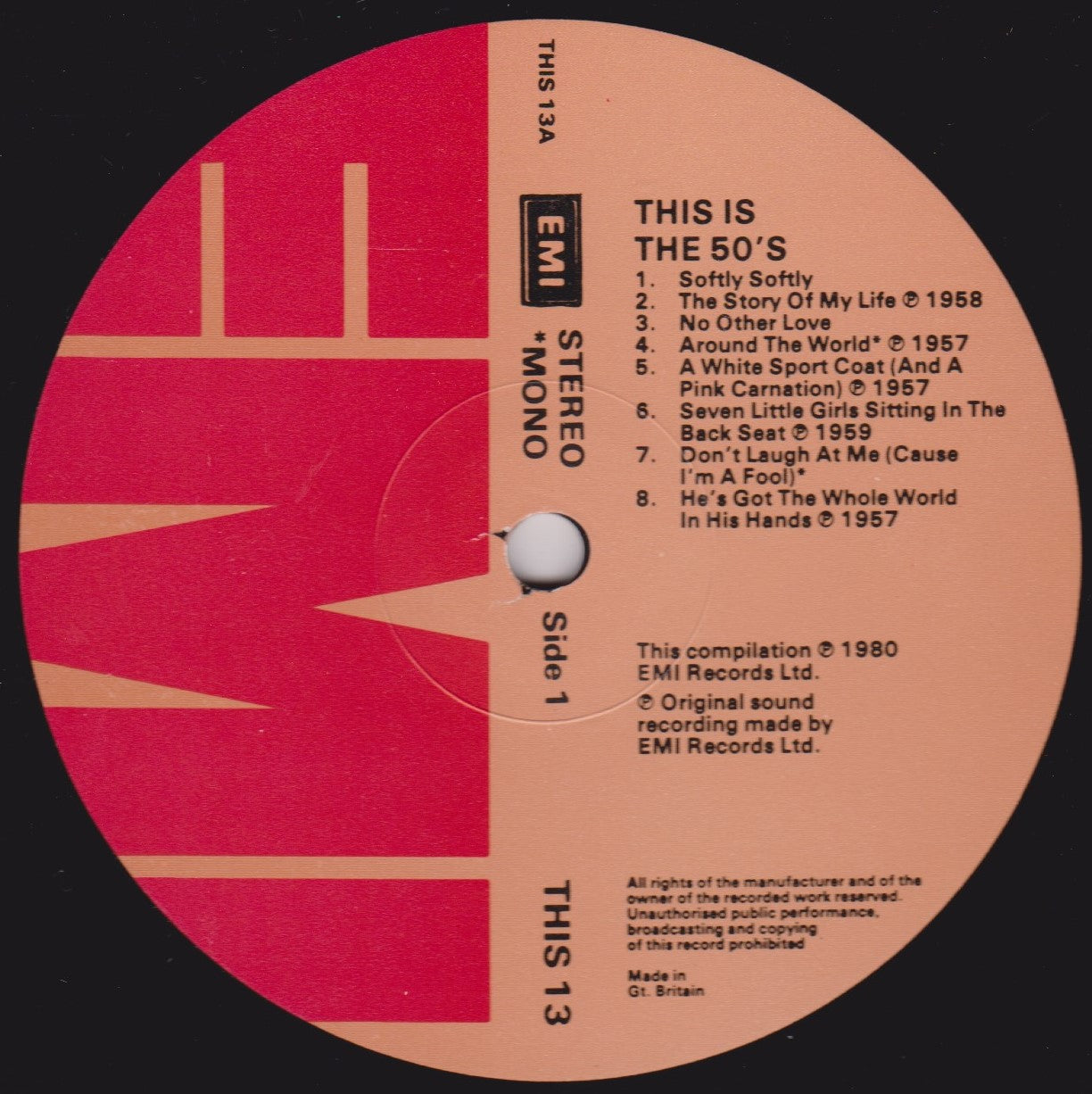 Various – This Is The 50's (EMI 1980) 12" vinyl LP VG/VG compilation
