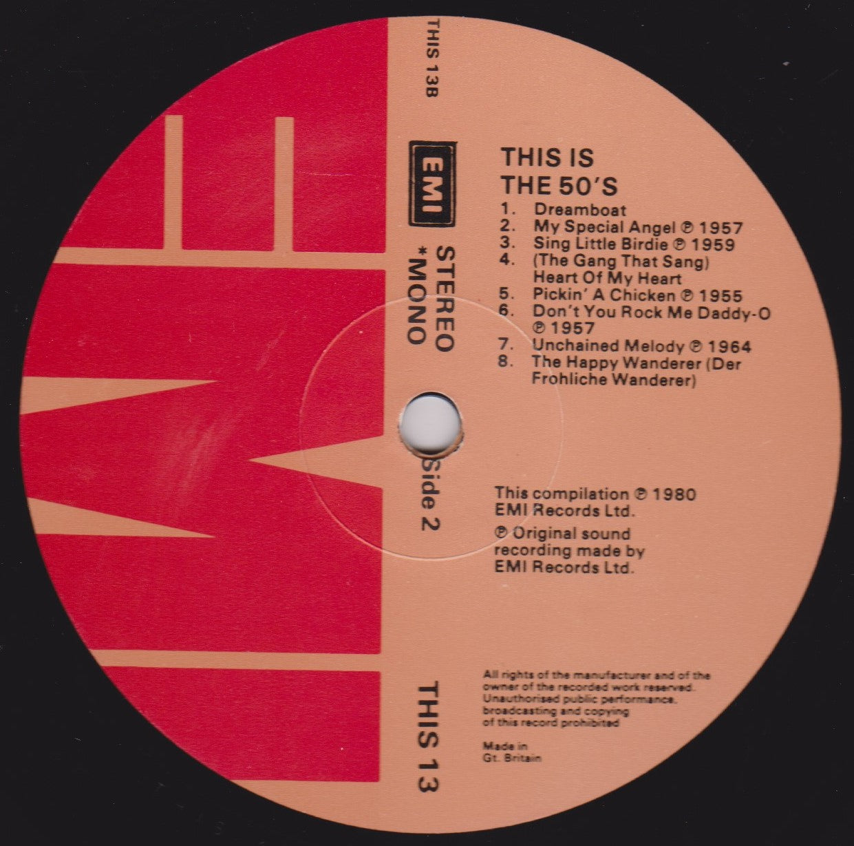 Various – This Is The 50's (EMI 1980) 12" vinyl LP VG/VG compilation