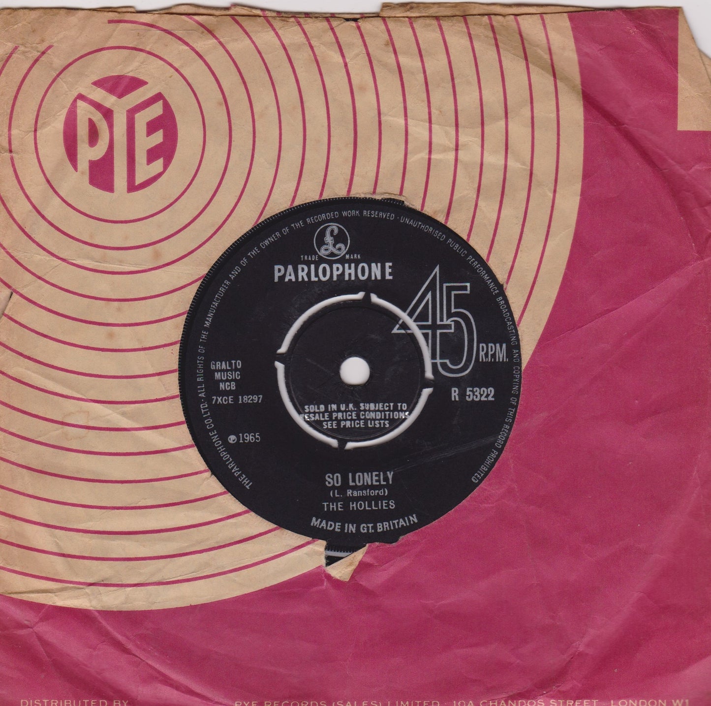 The Hollies – Look Through Any Window (Parlophone 1965) 7" vinyl single VG/-