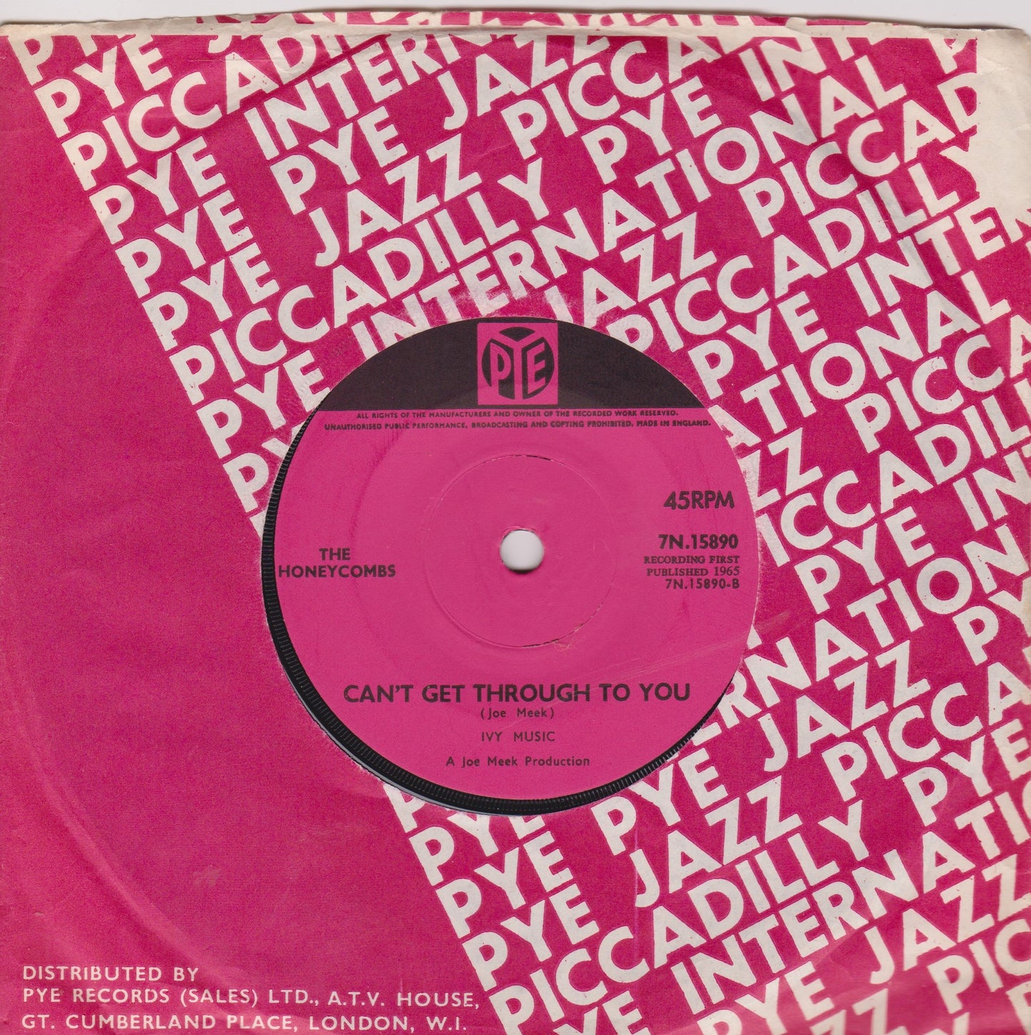 The Honeycombs – That's The Way (Pye 1965) 7" vinyl single VG/VG
