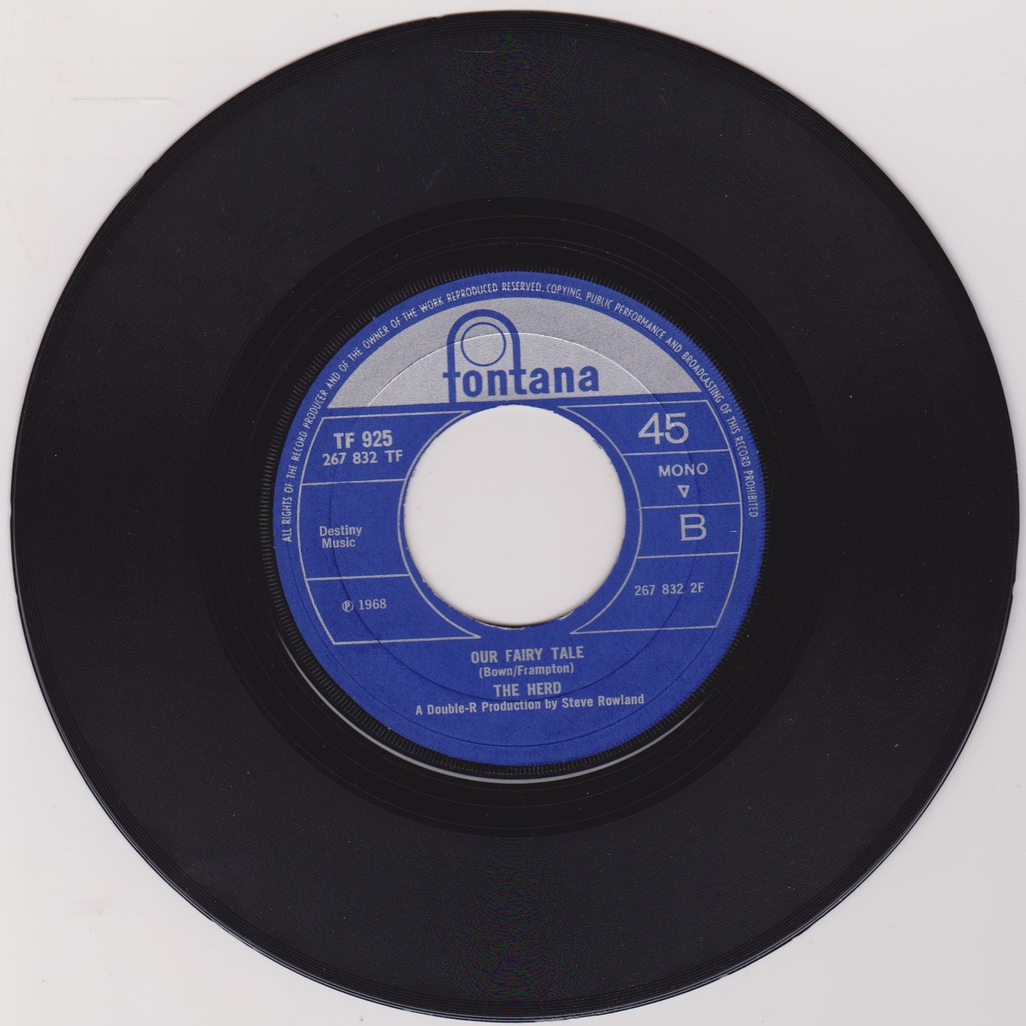 The Herd – I Don't Want Our Loving To Die (Fontana 1968) 7" vinyl single VG/- jukebox mono