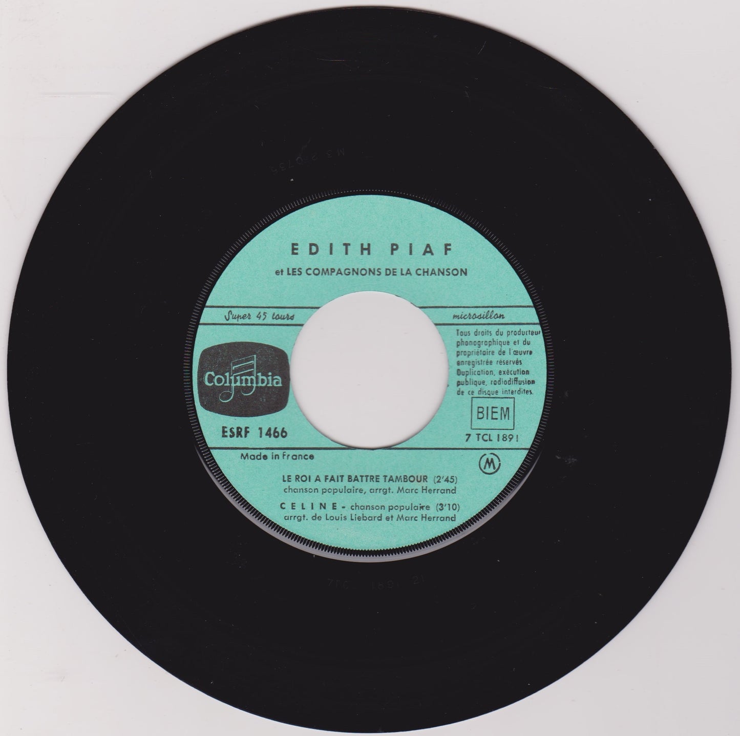 Edith Piaf Avec Les Compagnons De La Chanson – Les 3 Cloches (Columbia 1964) 7" vinyl P/S EP VG/VG France