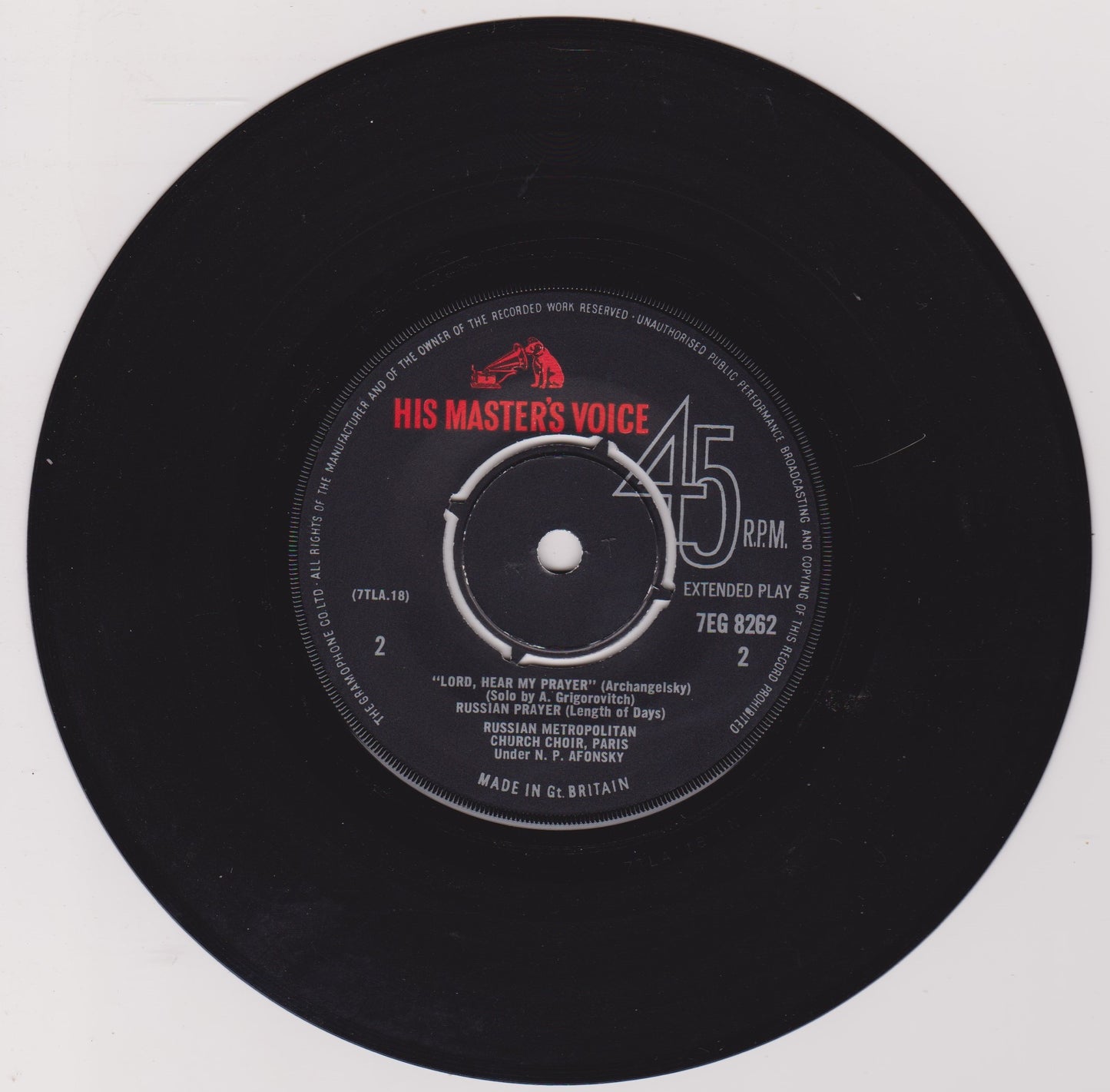 Russian Metropolitan Church Choir – The Creed / How Glorious / Lord, Hear My Prayer / Russian Prayer 7" vinyl P/S EP VG/VG