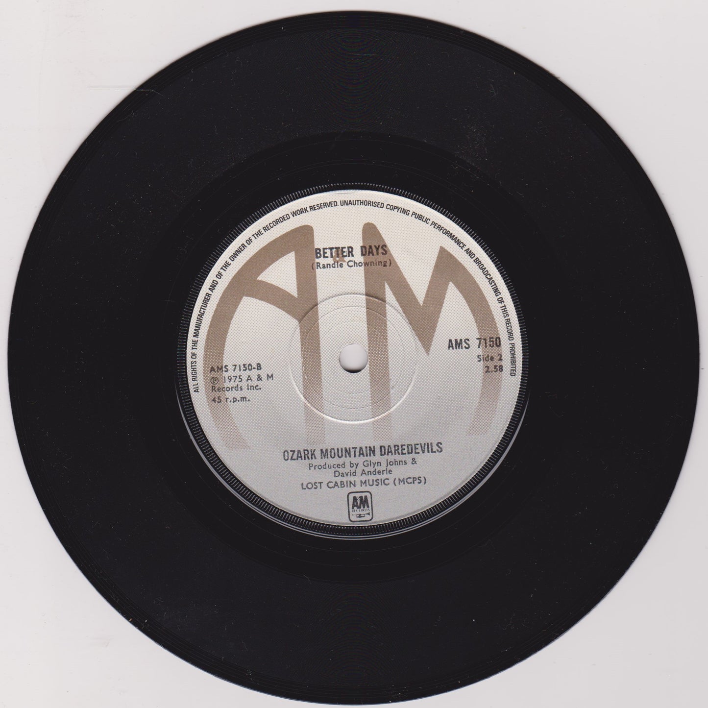 Ozark Mountain Daredevils – Jackie Blue (A&M 1975) 7" vinyl single VG/VG