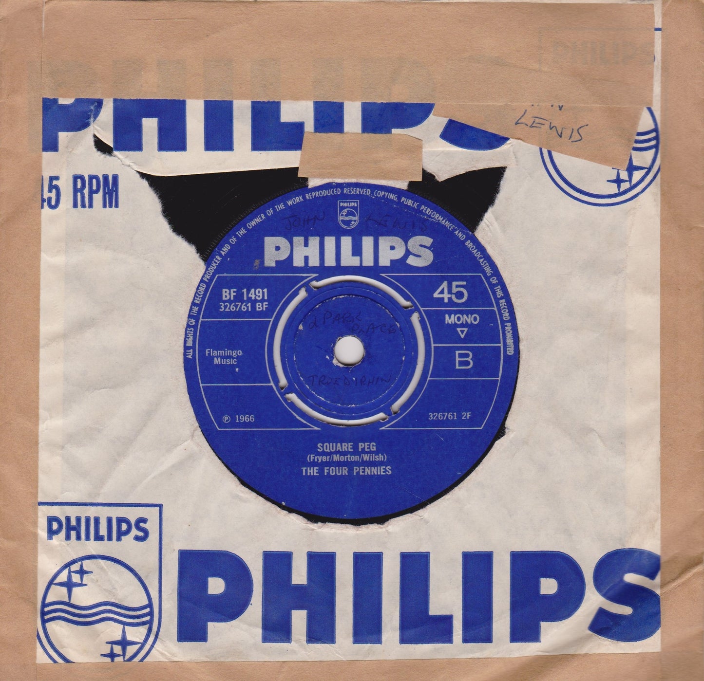 The Four Pennies – Keep The Freeway Open (Philips 1966) 7" vinyl single G/G