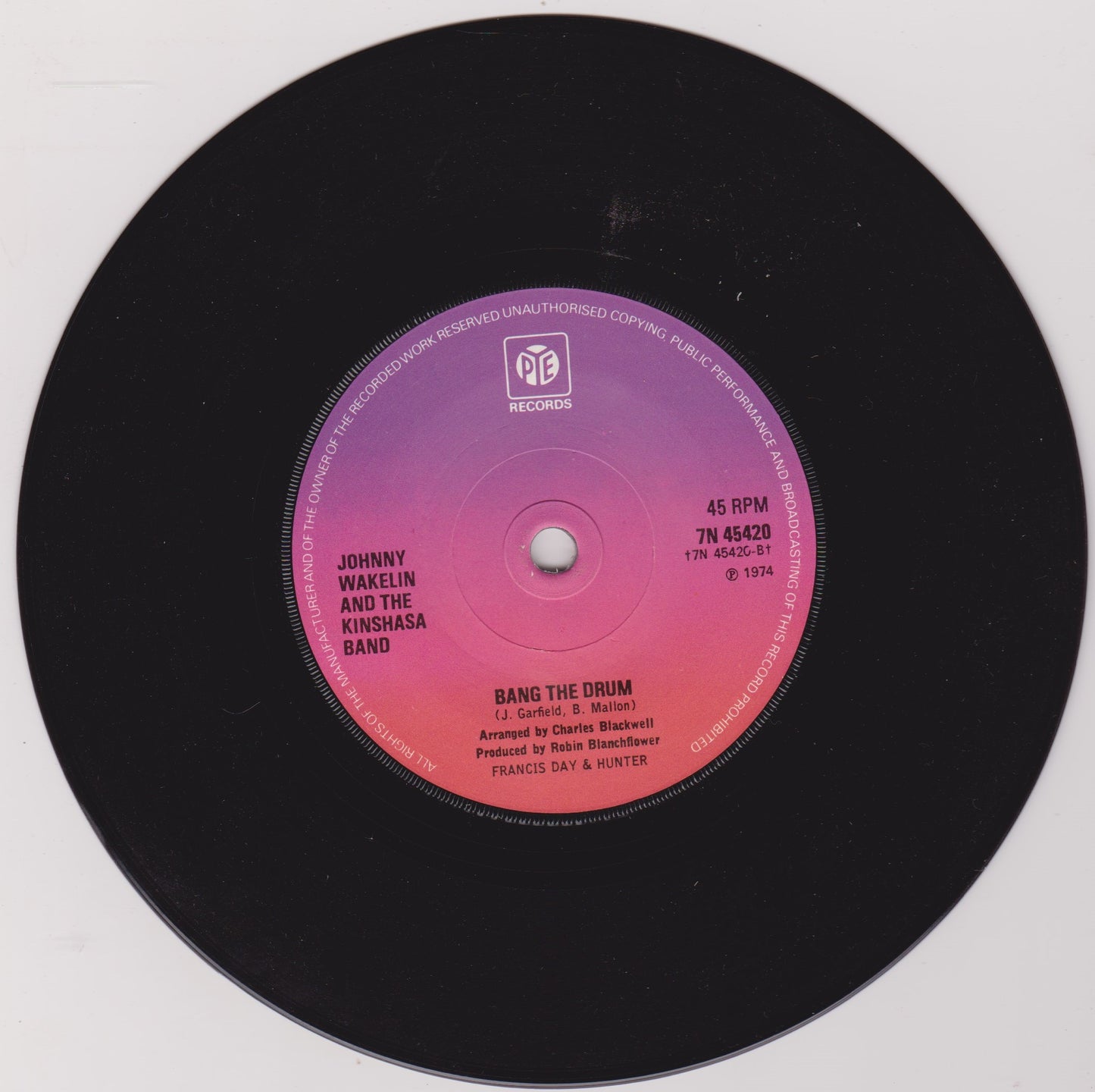 Johnny Wakelin & The Kinshasa Band – Black Superman (Muhammad Ali) 7" vinyl single VG/VG