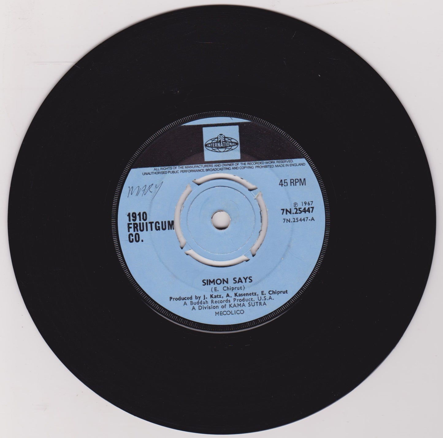 1910 Fruitgum Co. – Simon Says (Pye 1967) 7" vinyl single VG/-