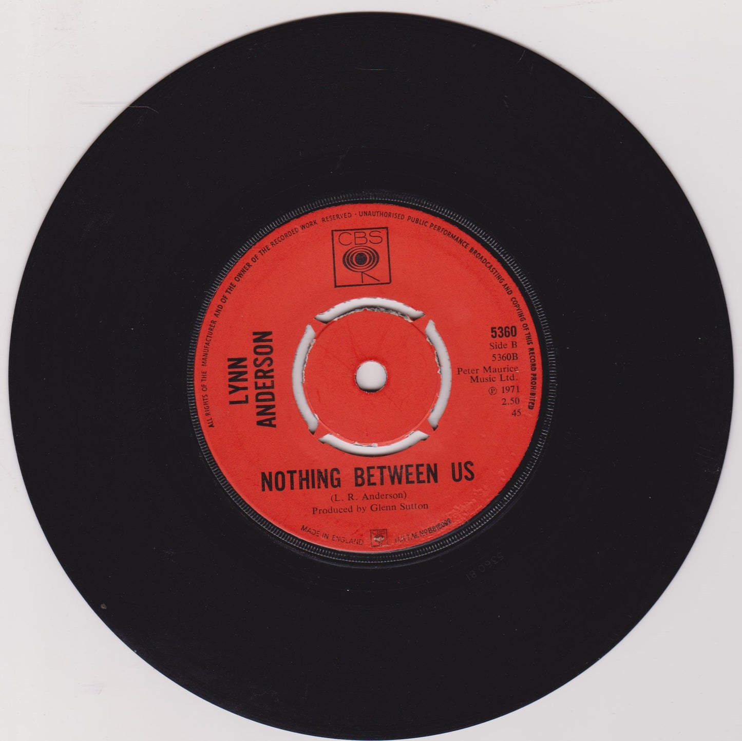 Lynn Anderson – Rose Garden (CBS 1971) 7" vinyl single VG/G+