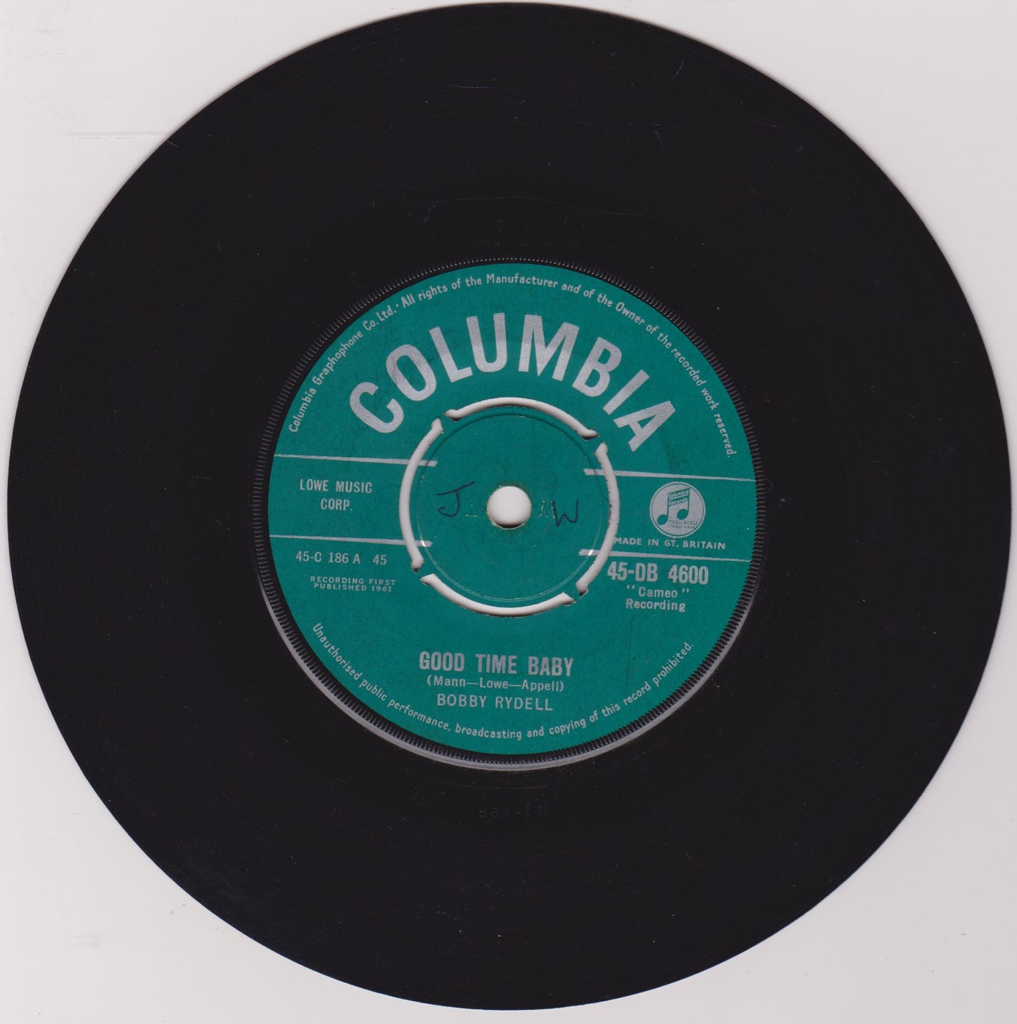Bobby Rydell – Good Time Baby (Columbia 1961) 7" vinyl single VG/-