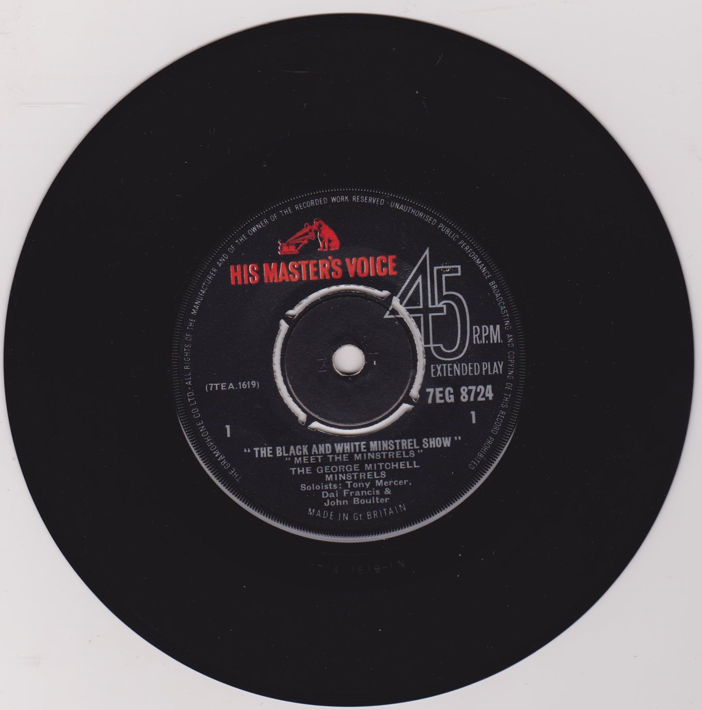 The George Mitchell Minstrels – The Black And White Minstrel Show No.1 7" vinyl EP VG/-