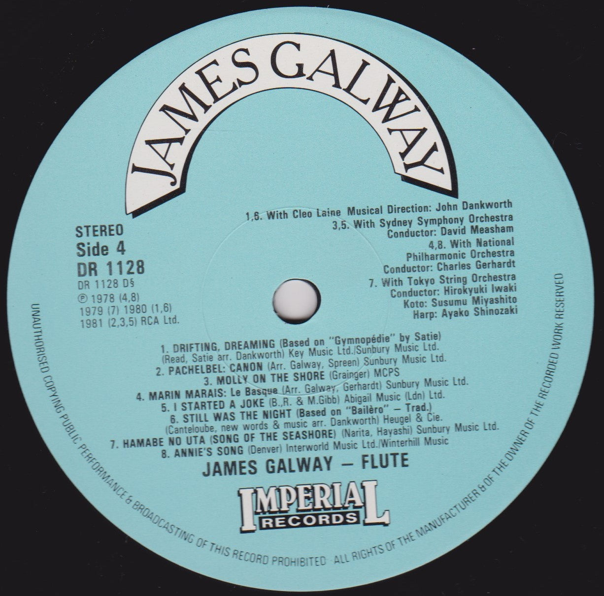 James Galway – James Galway (Imperial 1981) 2x12" vinyl LP VG/VG