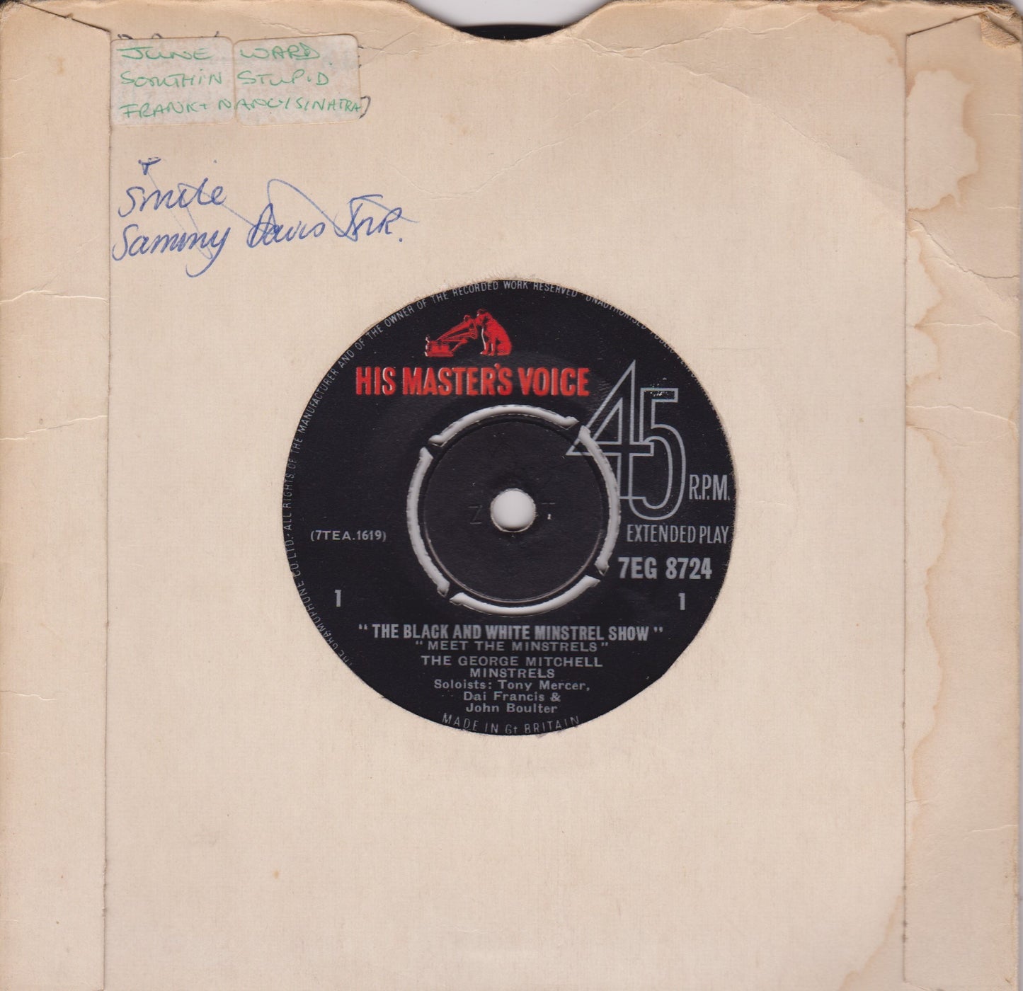 The George Mitchell Minstrels – The Black And White Minstrel Show No.1 7" vinyl EP VG/-