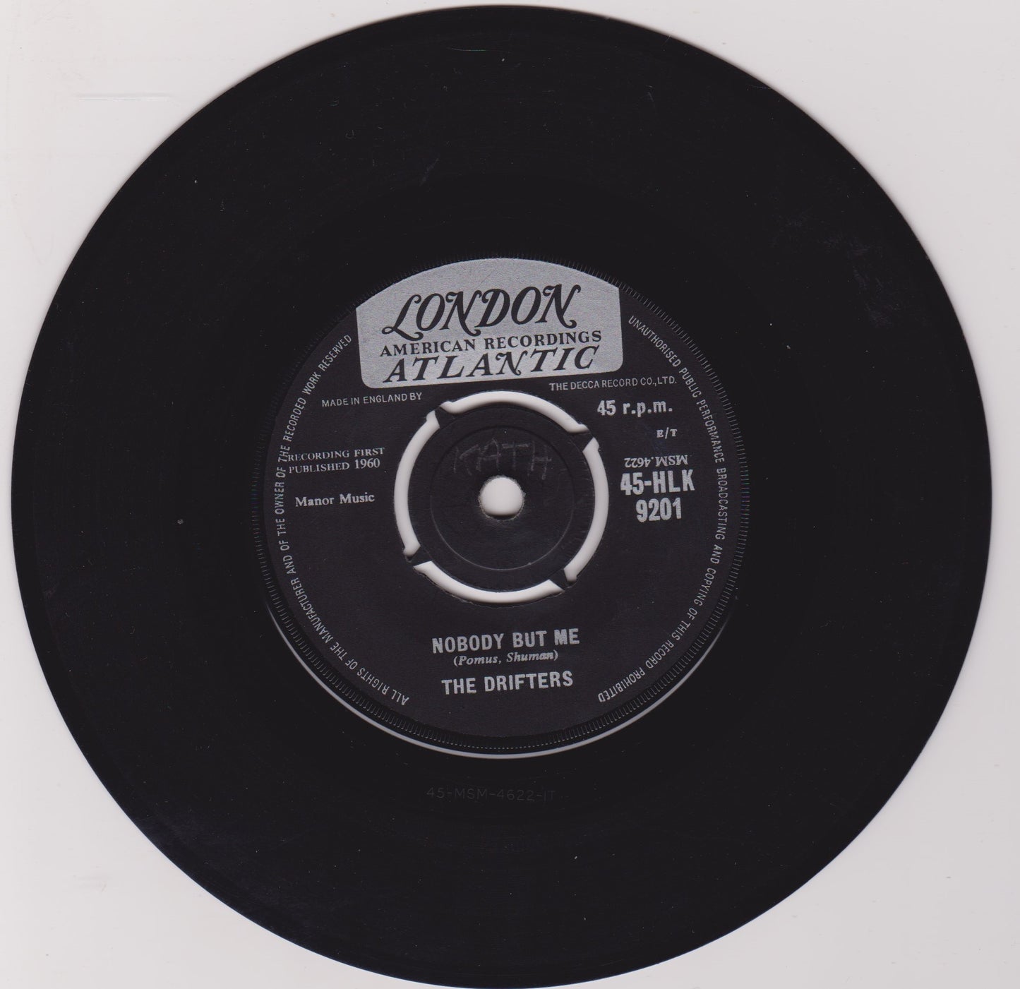 The Drifters - Save The Last Dance For Me (London 1960) 7" vinyl single VG/-