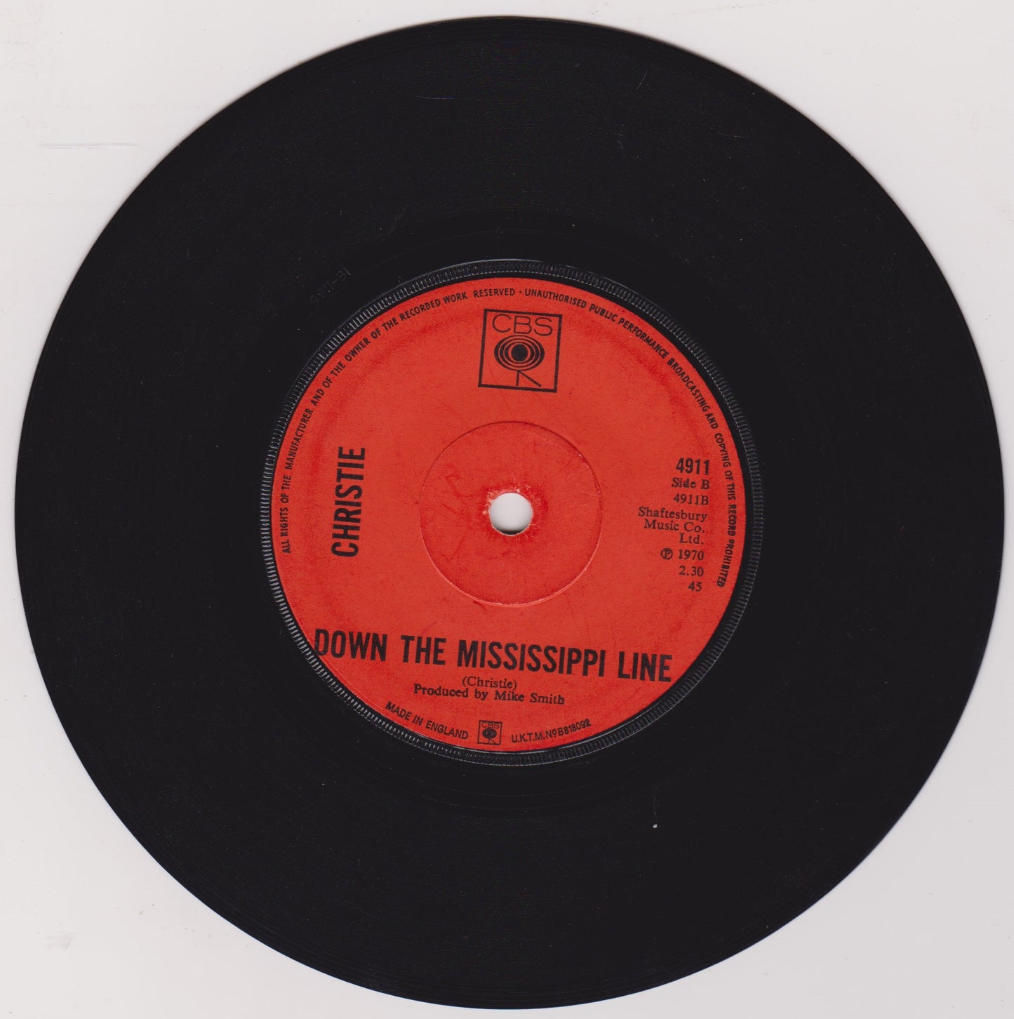 Christie – Yellow River (CBS 1970) 7" vinyl single VG/VG