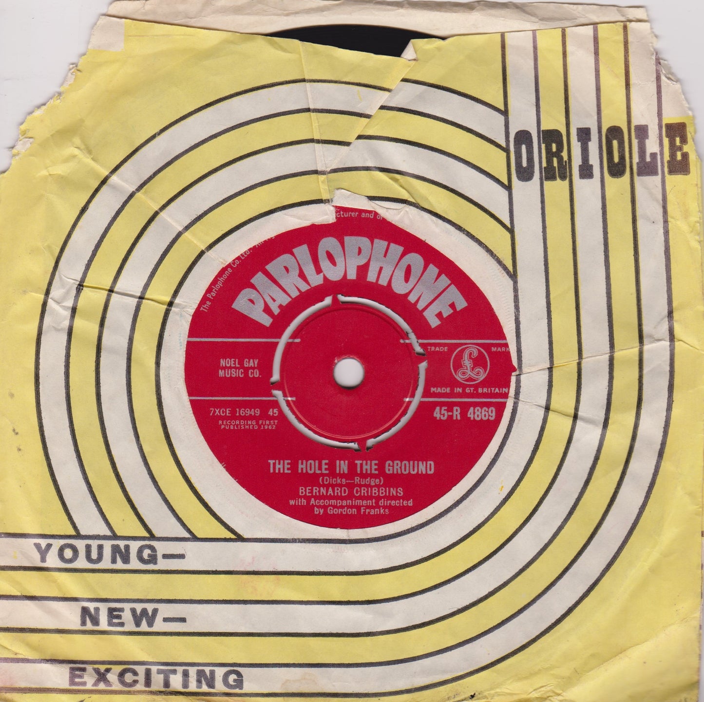 Bernard Cribbins – The Hole In The Ground (Parlophone 1962) 7" vinyl single G+/-