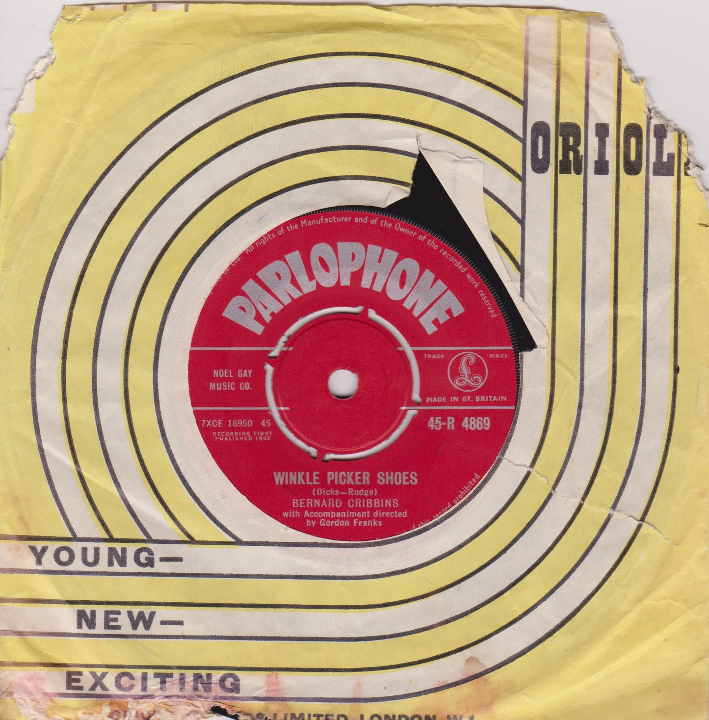 Bernard Cribbins – The Hole In The Ground (Parlophone 1962) 7" vinyl single G+/-