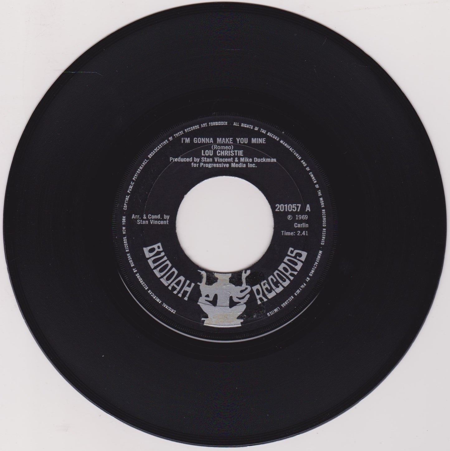 Lou Christie – I'm Gonna Make You Mine (Buddah 1969) 7" vinyl single VG/- jukebox