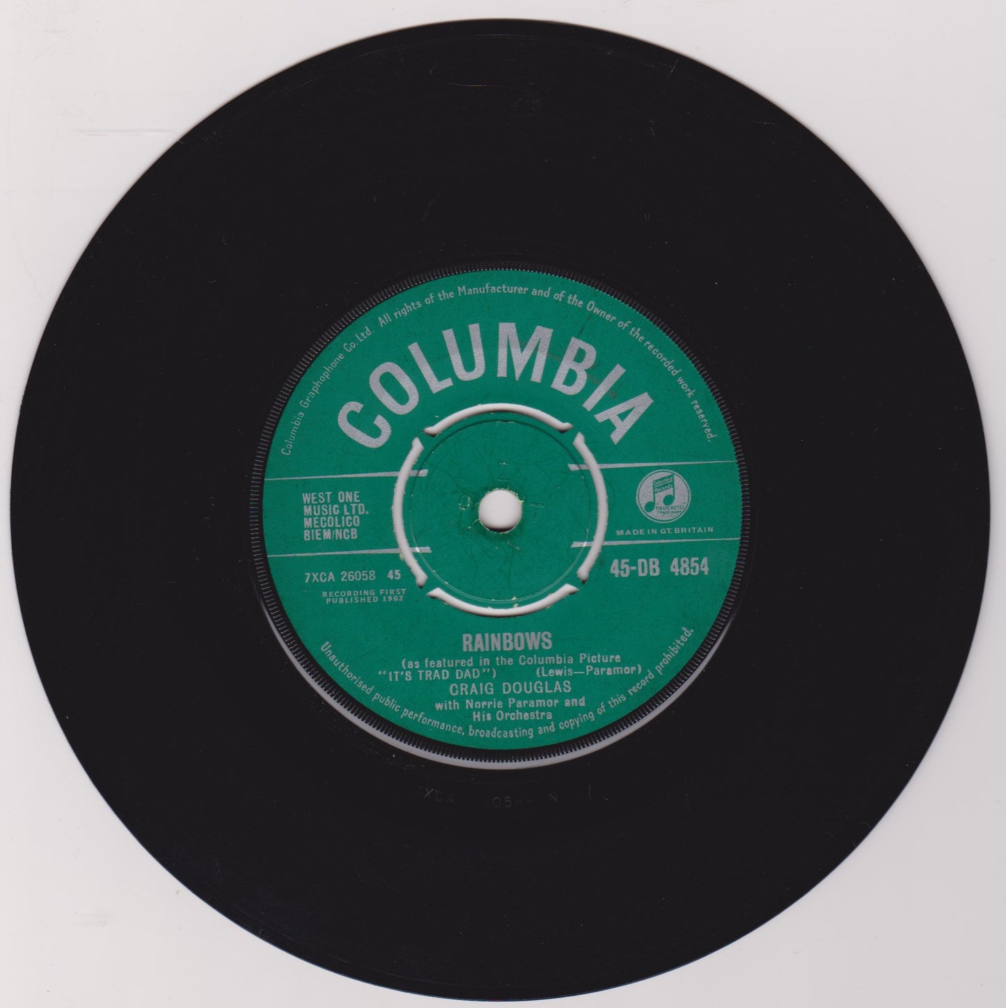 Craig Douglas – Our Favorite Melodies (Top Rank 1962) 7" vinyl single VG/G+