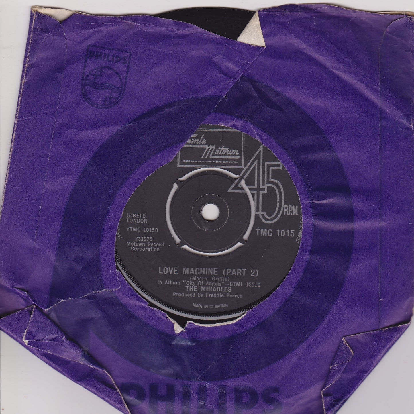 The Miracles – Love Machine (Part 1) (Tamla 1975) 7" vinyl single VG/-