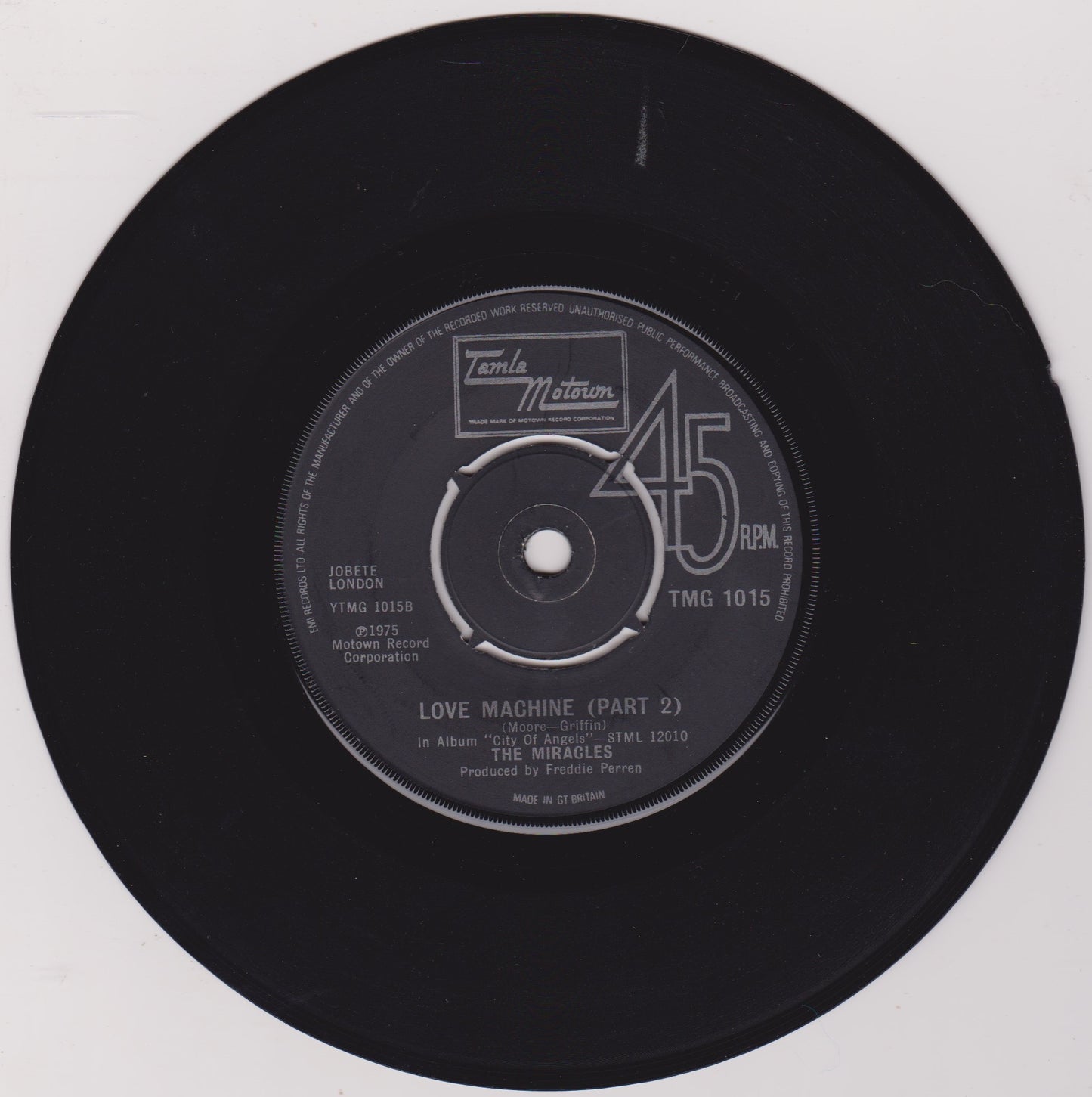The Miracles – Love Machine (Part 1) (Tamla 1975) 7" vinyl single VG/-
